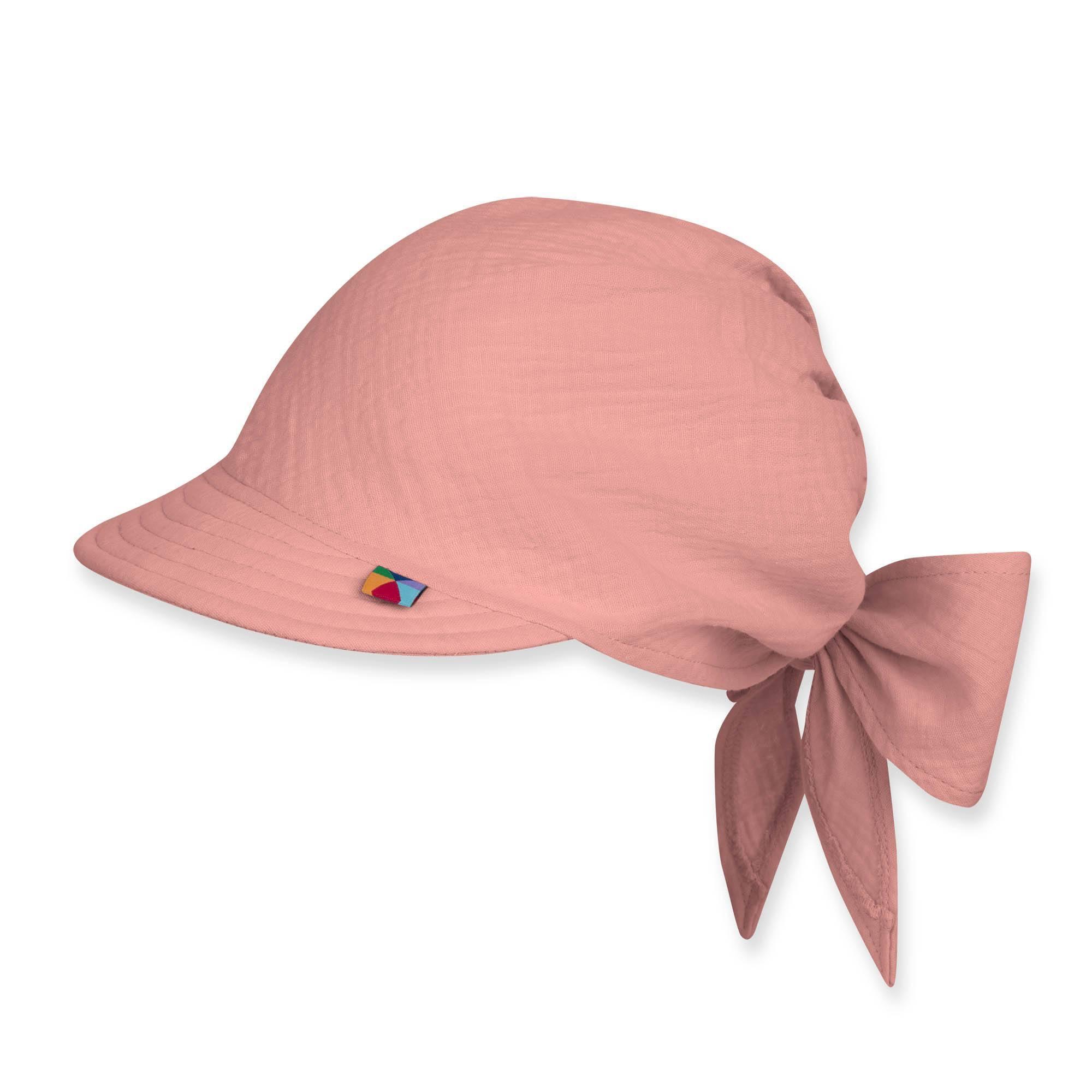 Pink muslin bandana hat