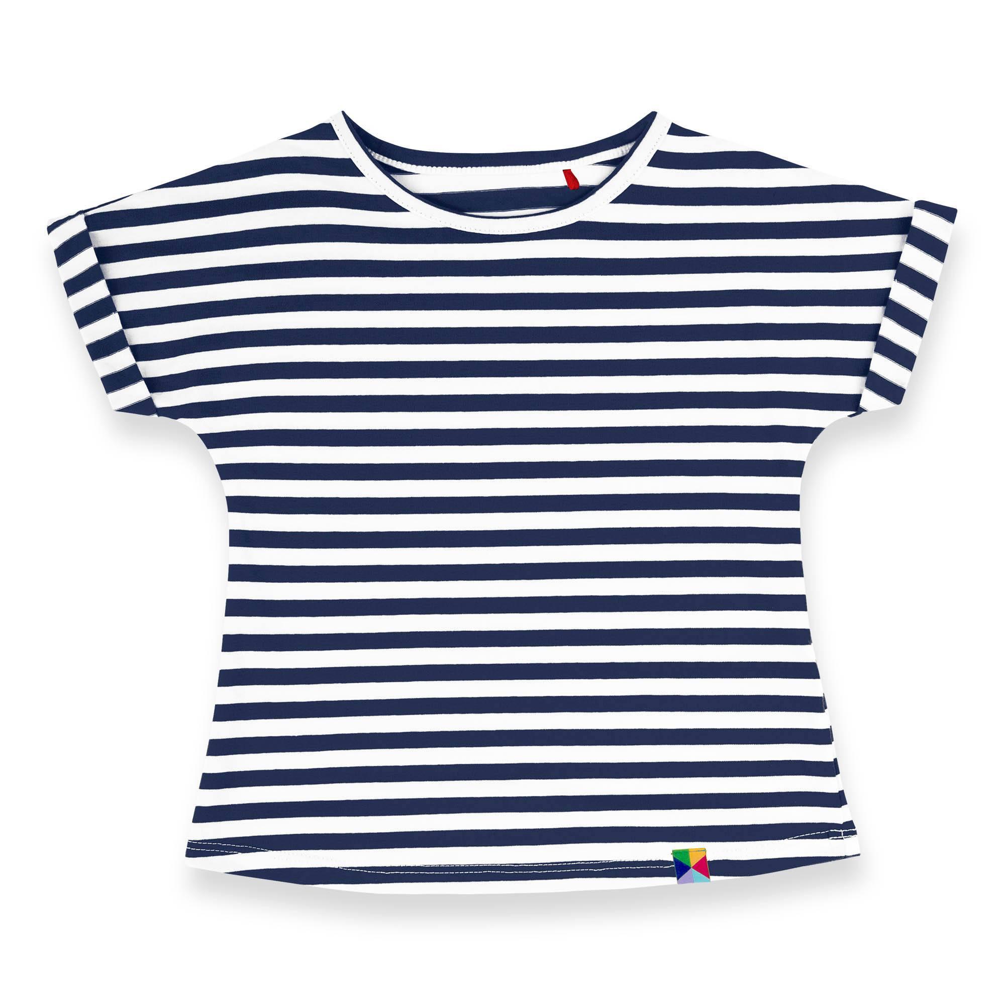 Navy blue stripes crew neck shirt Junior