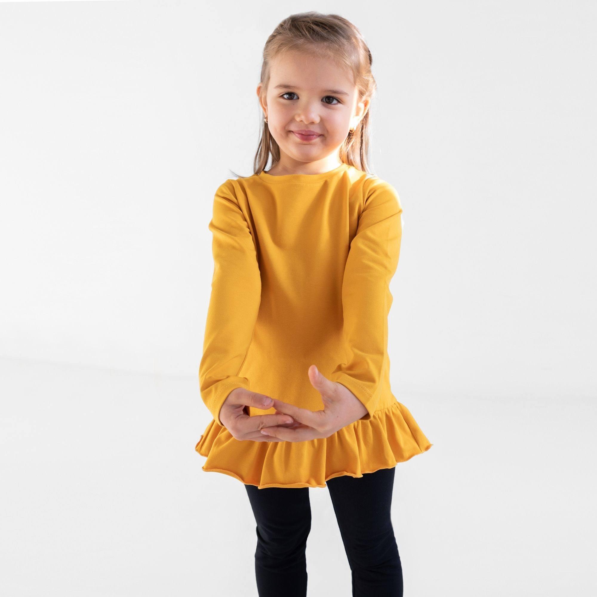 Mustard frill blouse