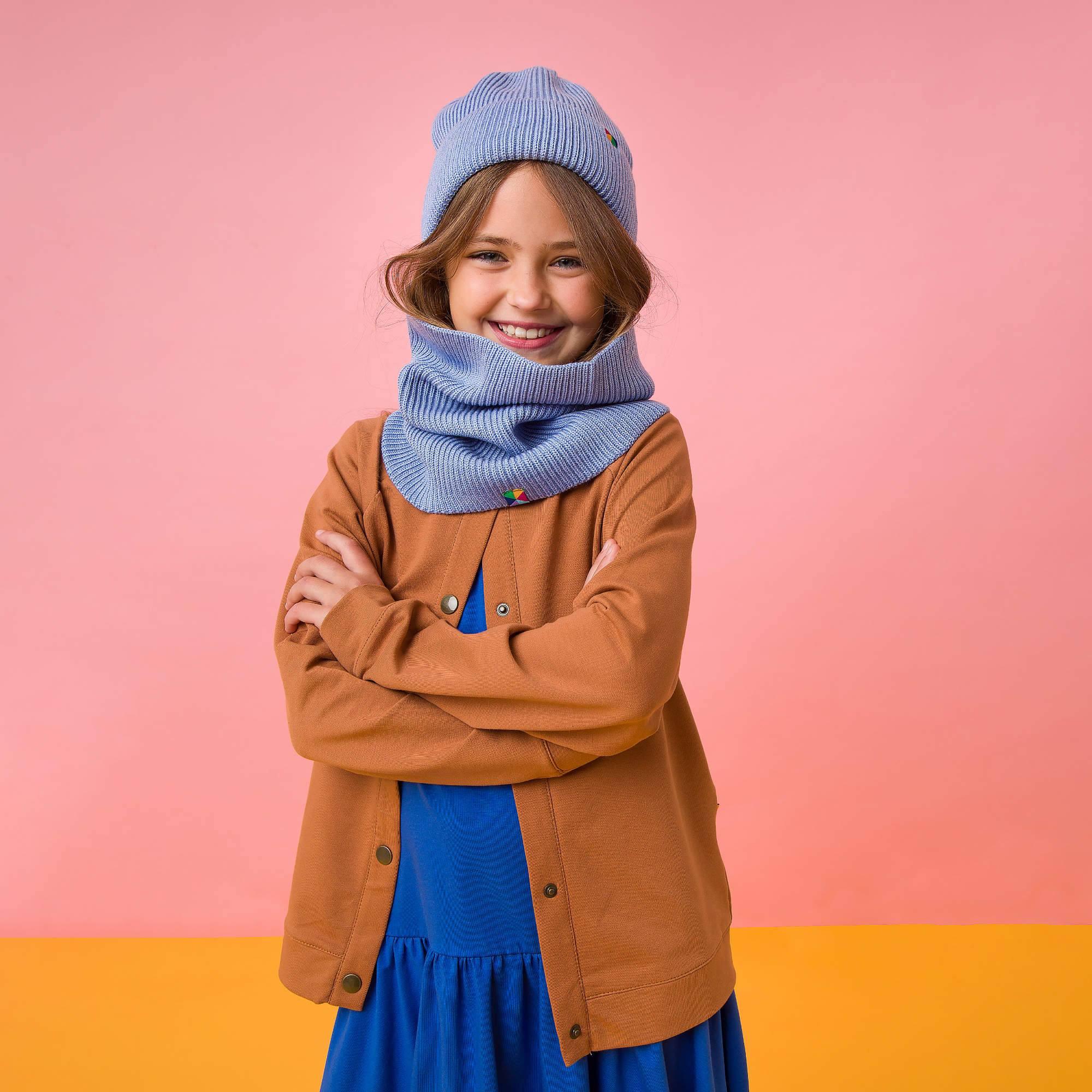 Sky blue merino wool hat kids