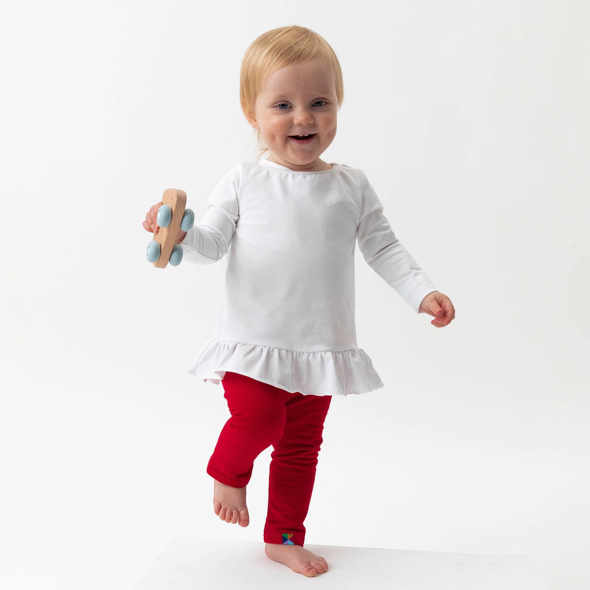 Red fleece-lined leggings Baby