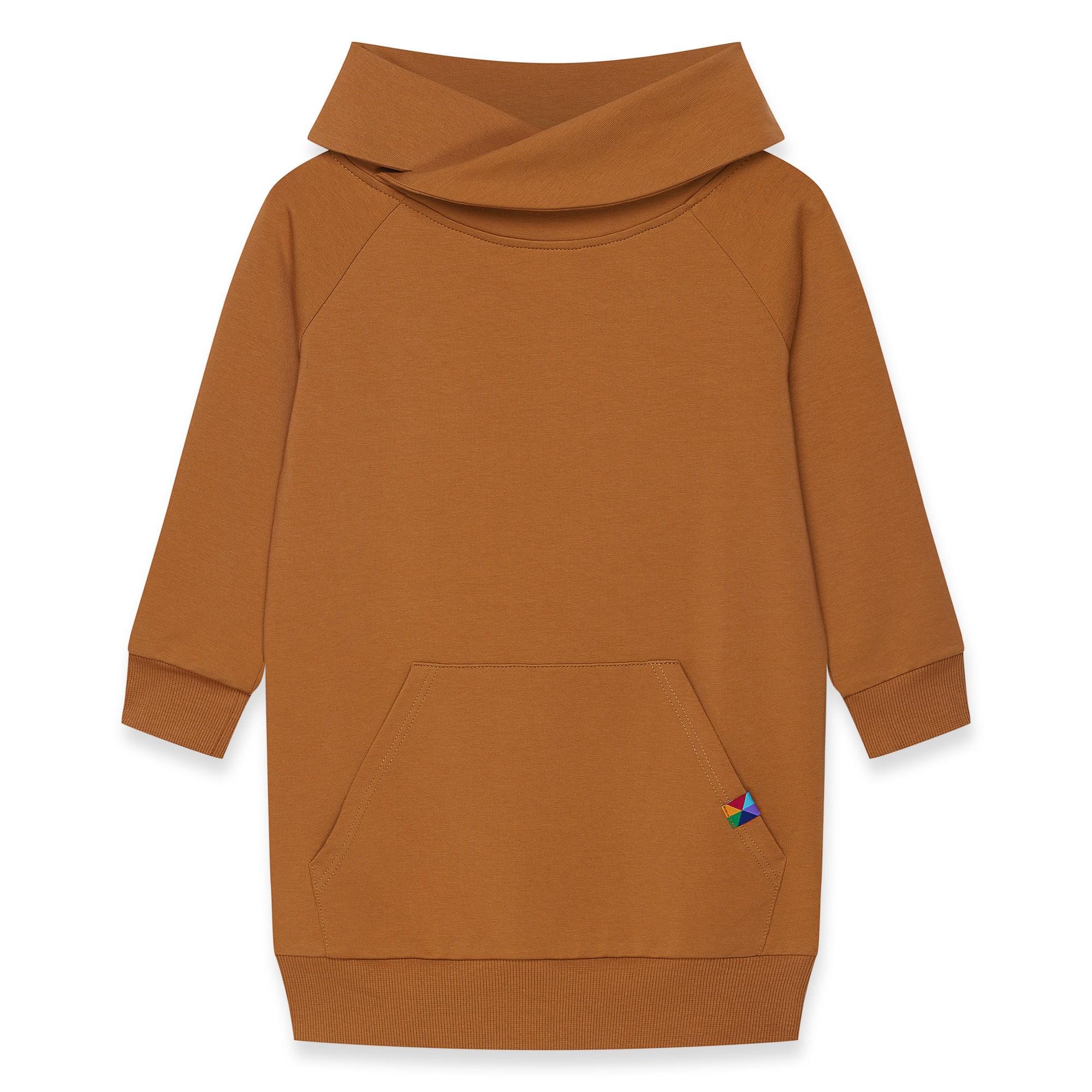 Caramel long funnel neck pullover sweatshirt