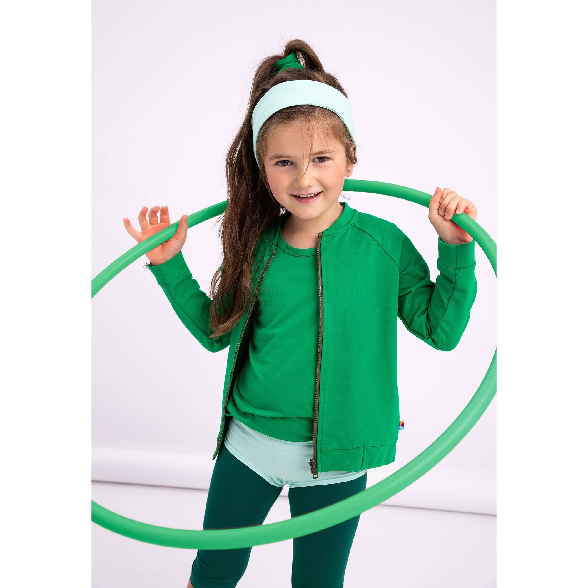 Green zip-up sweatshirt