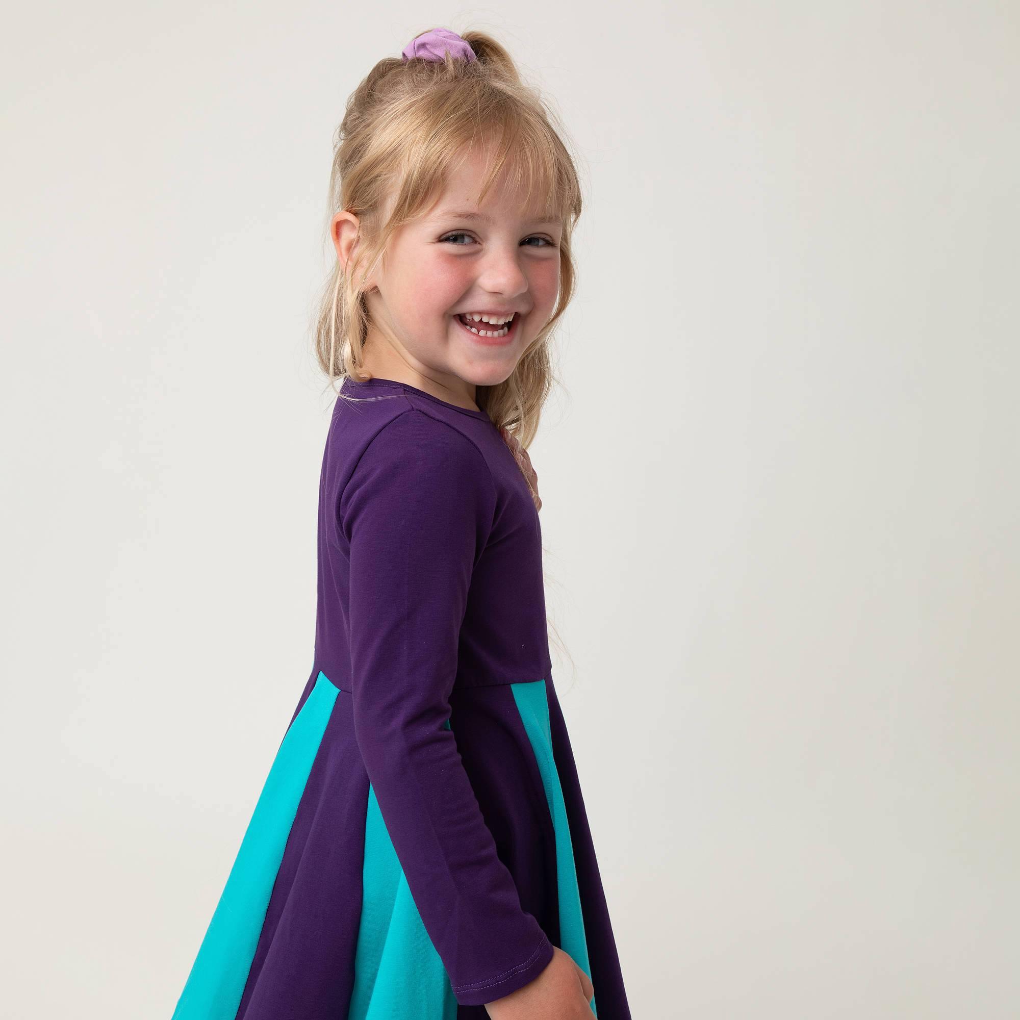 Violet - turquoise two-tone frill dress