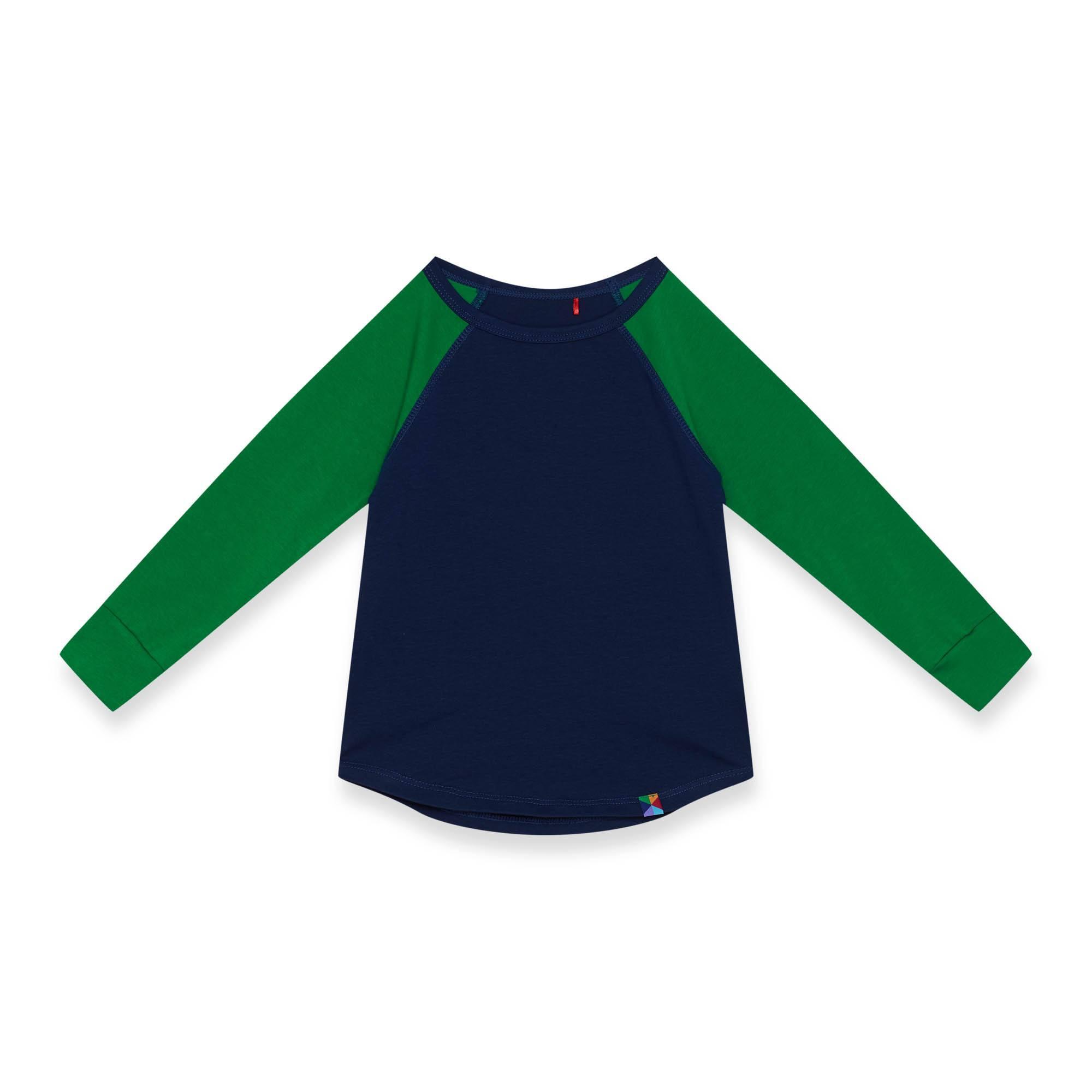 Navy blue - green baseball longsleeve shirt