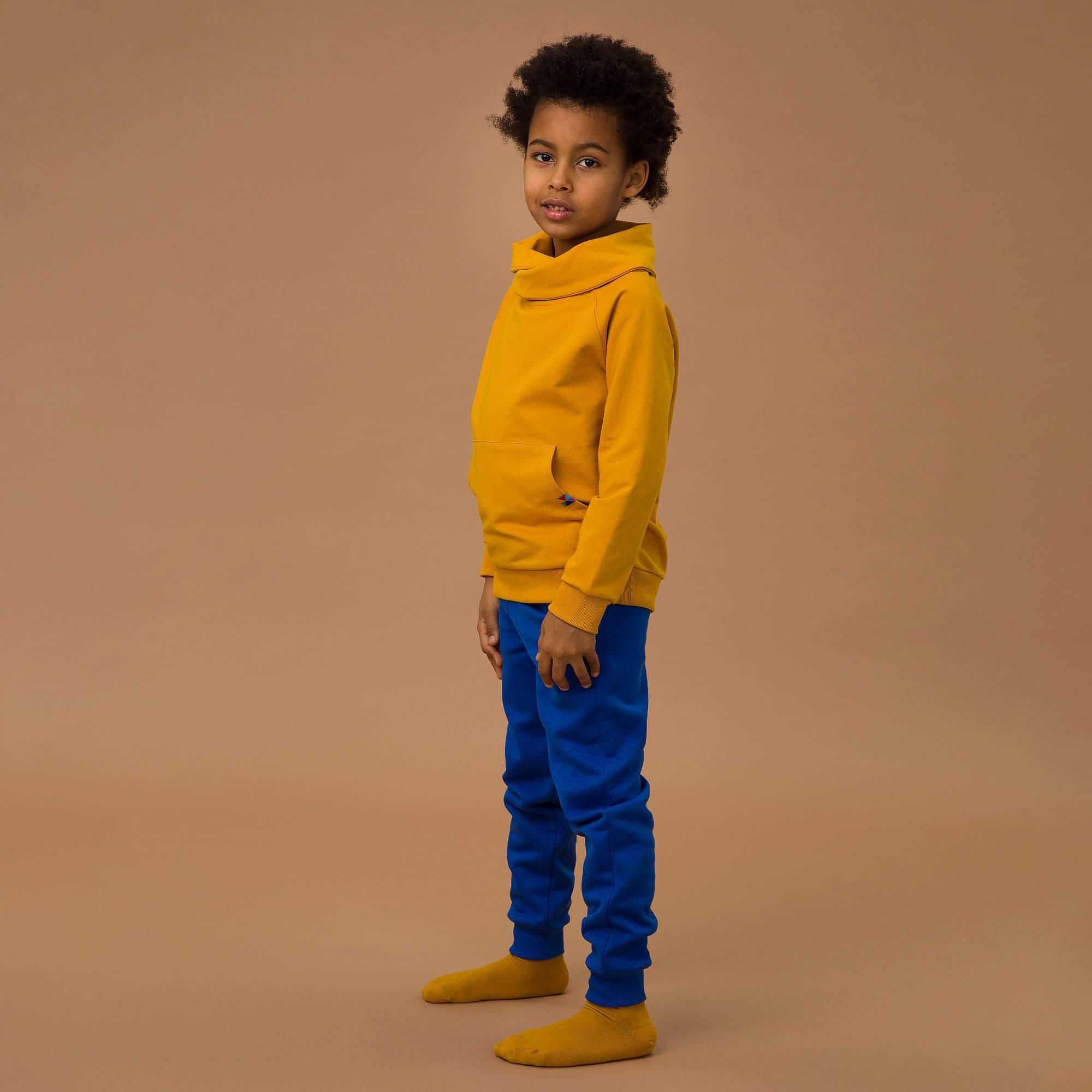 Mustard funnel neck pullover sweatshirt