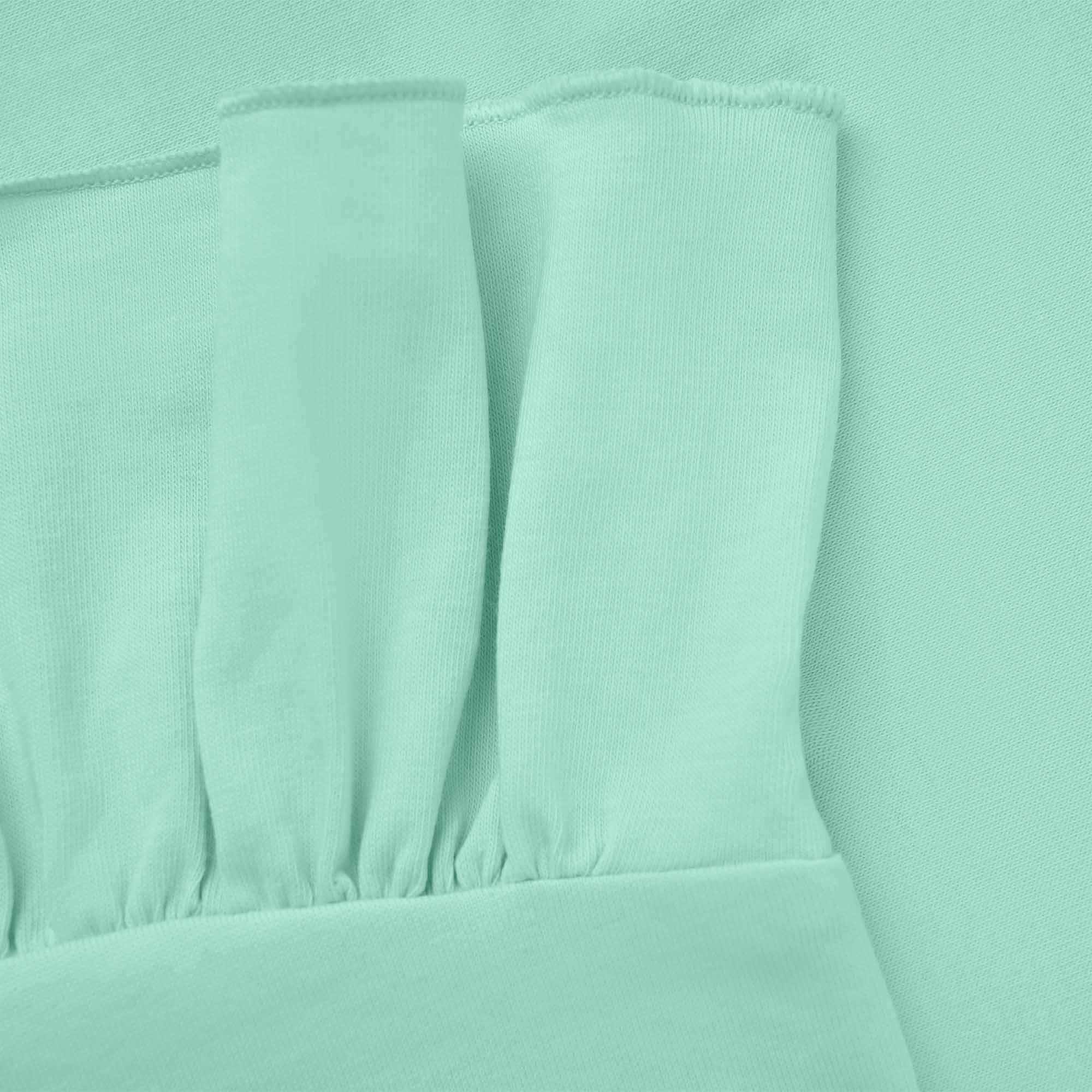 Mint ruffle short sleeve blouse