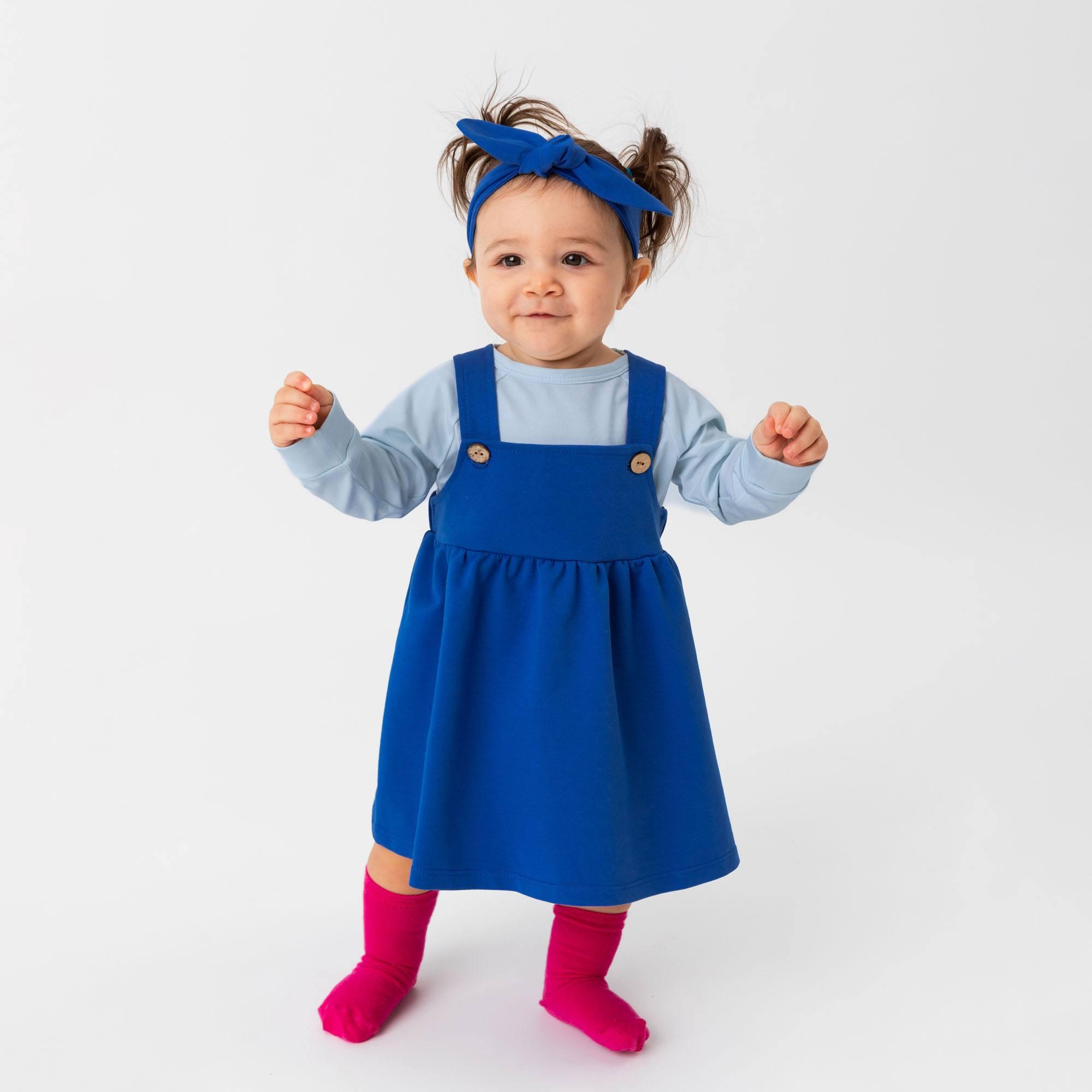 Blue dungaree dress