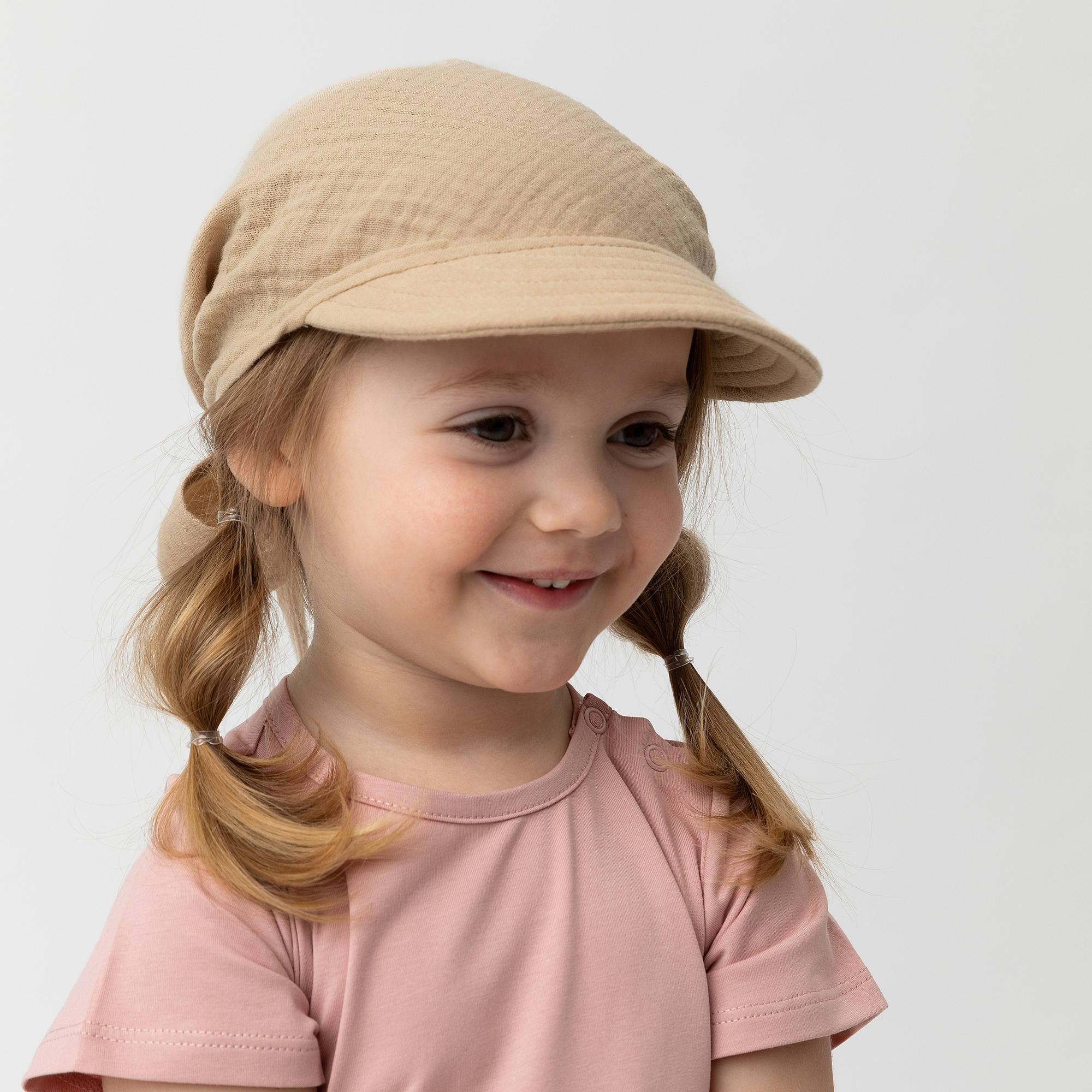 Beige muslin bandana hat