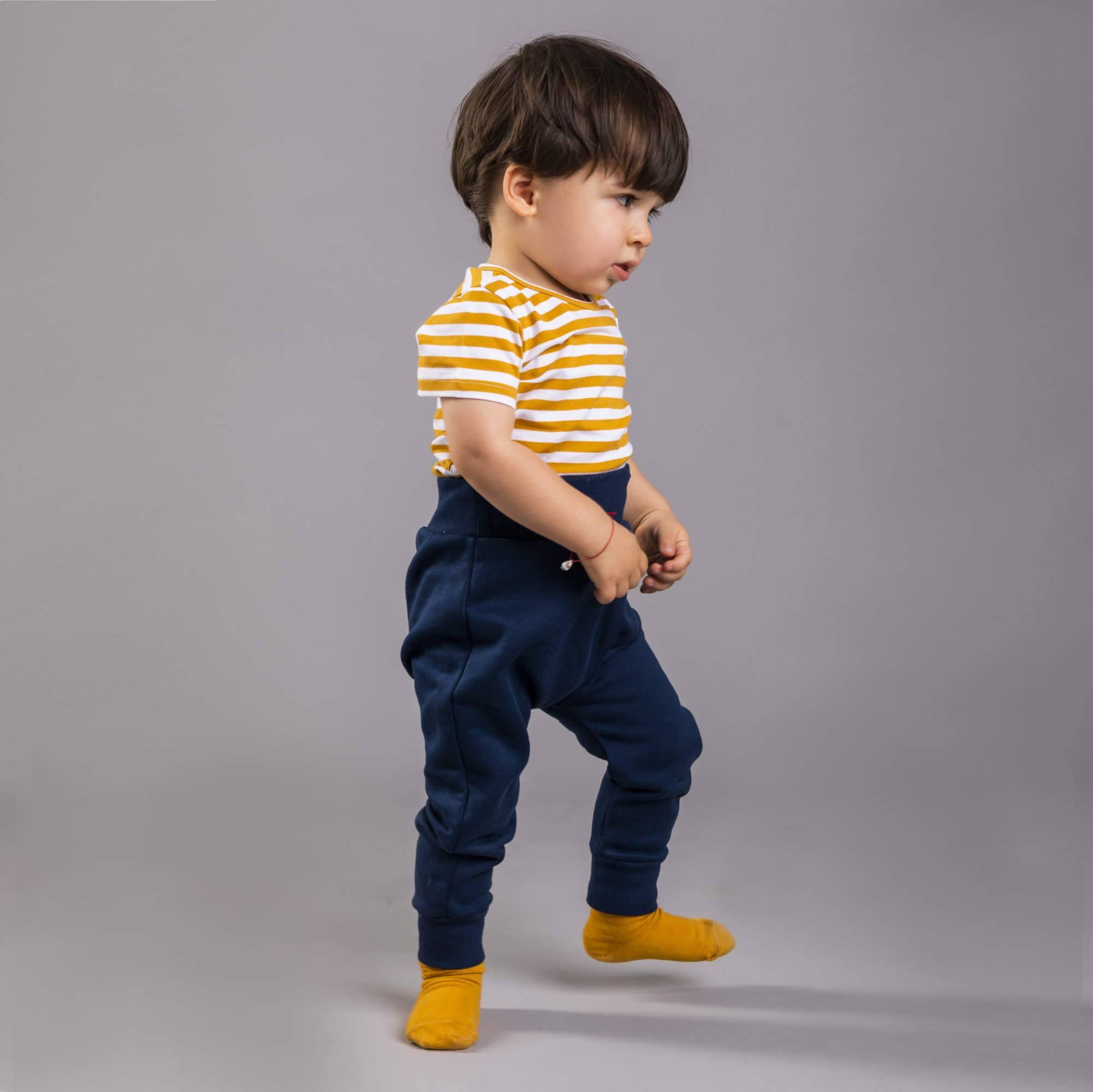 Navy blue fleece-lined joggers Baby