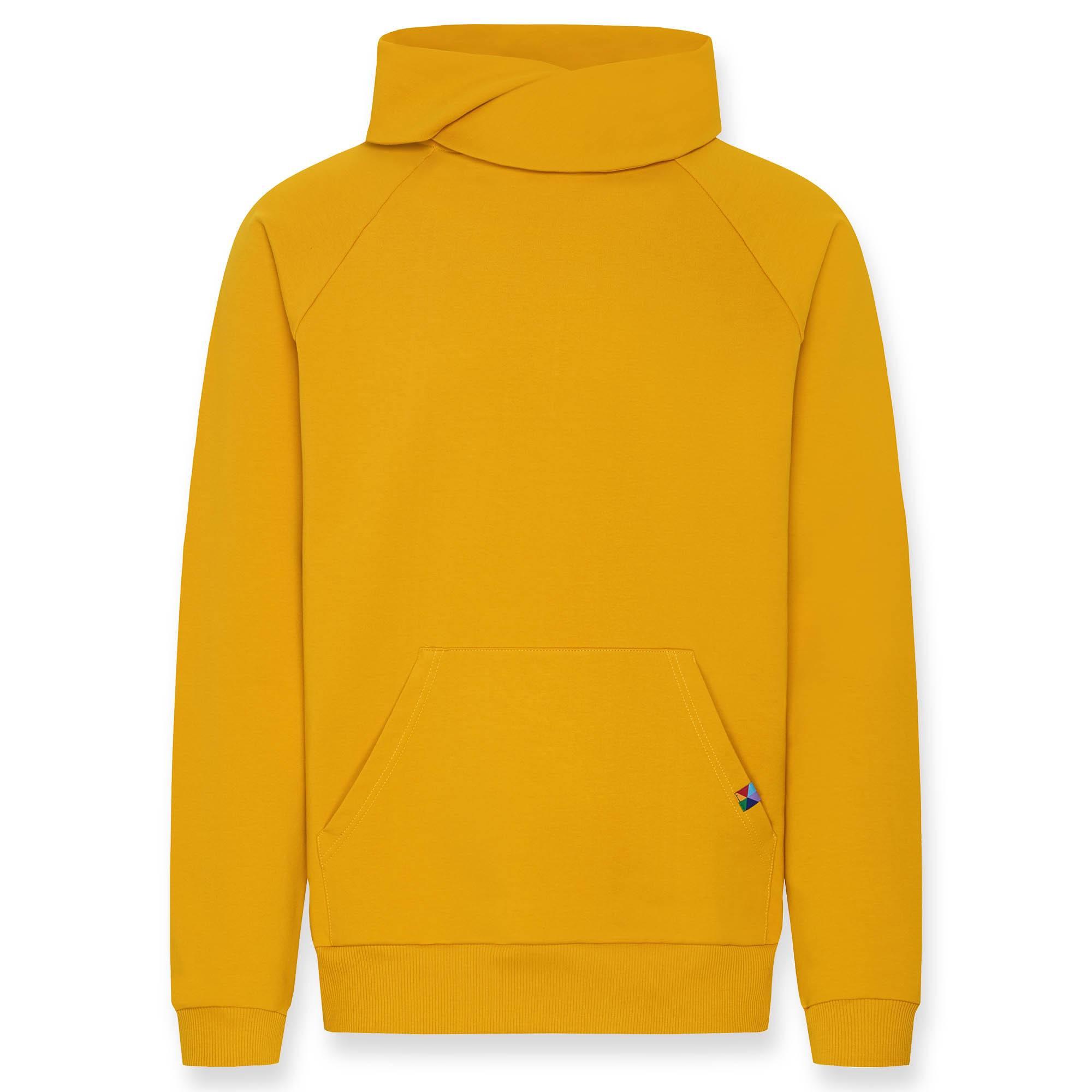 Mustard funnel neck pullover sweatshirt Men