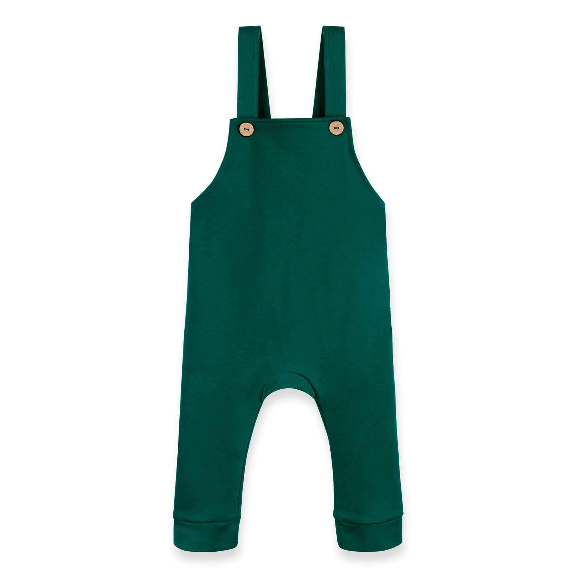 Bottle-green dungarees