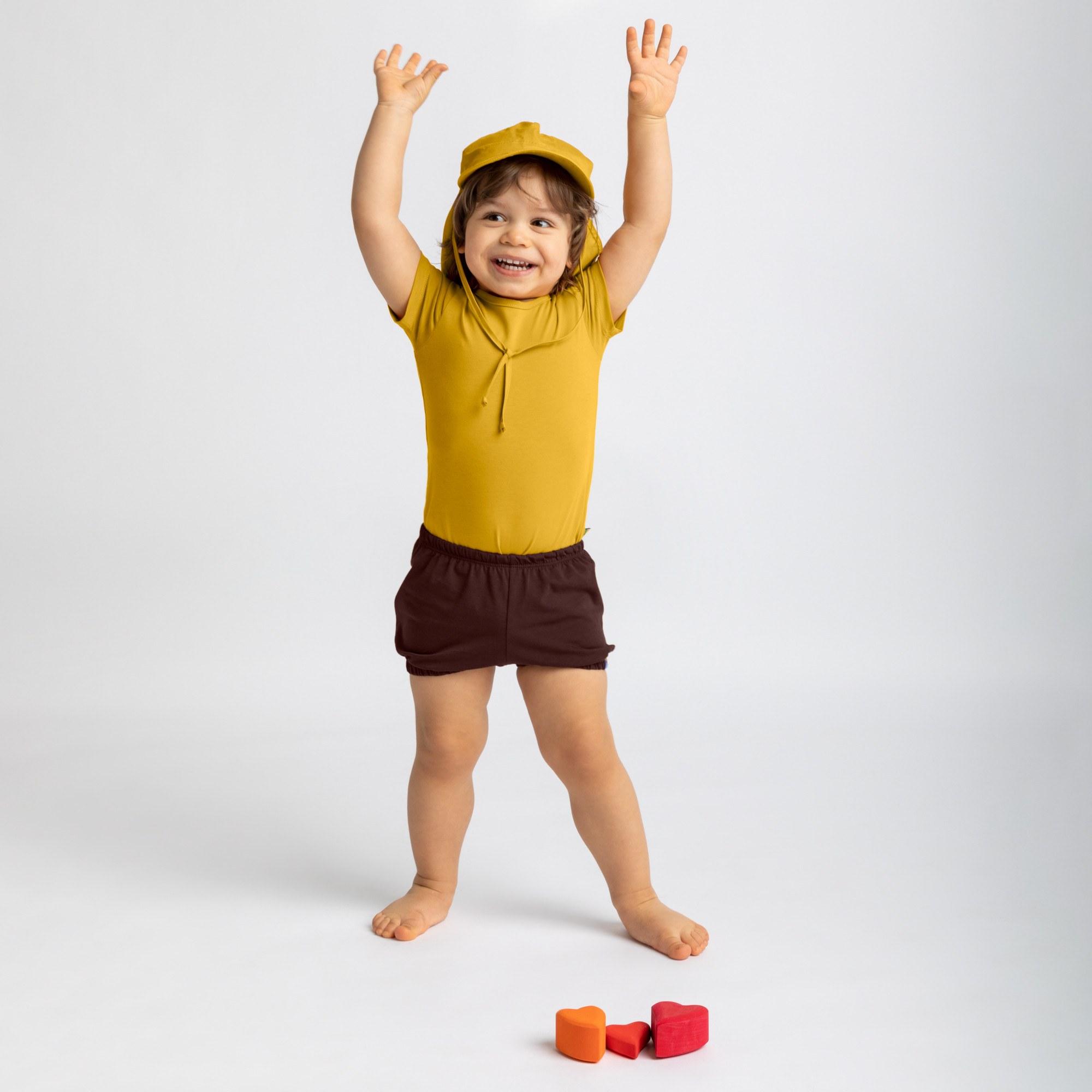 Mustard short sleeve bodysuit