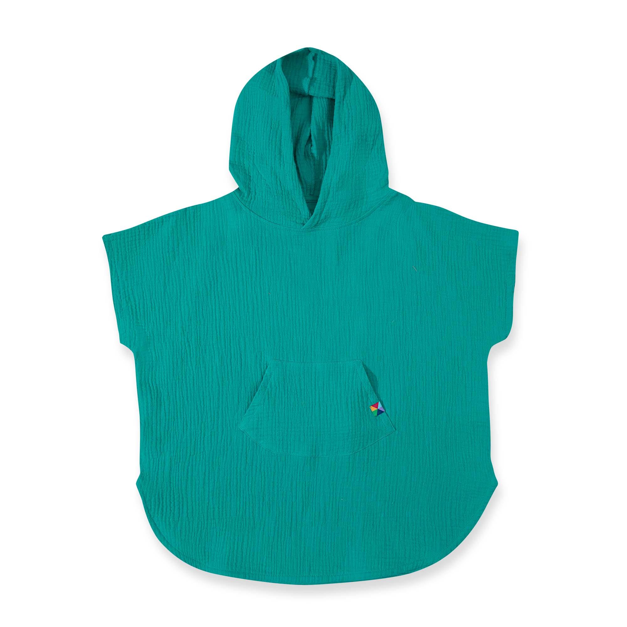 Turquoise muslin poncho