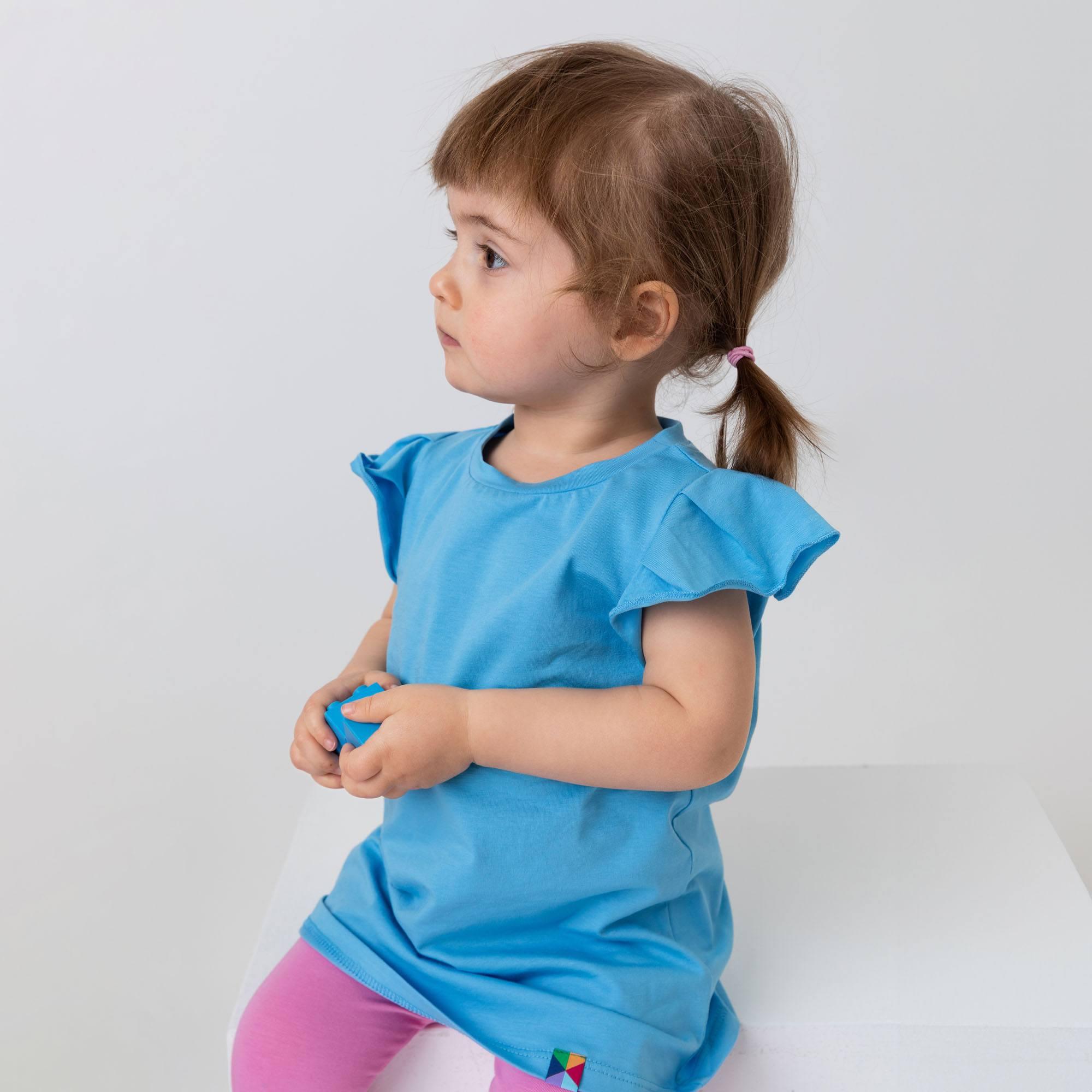 Pastel blue short butterfly sleeve tunic Baby