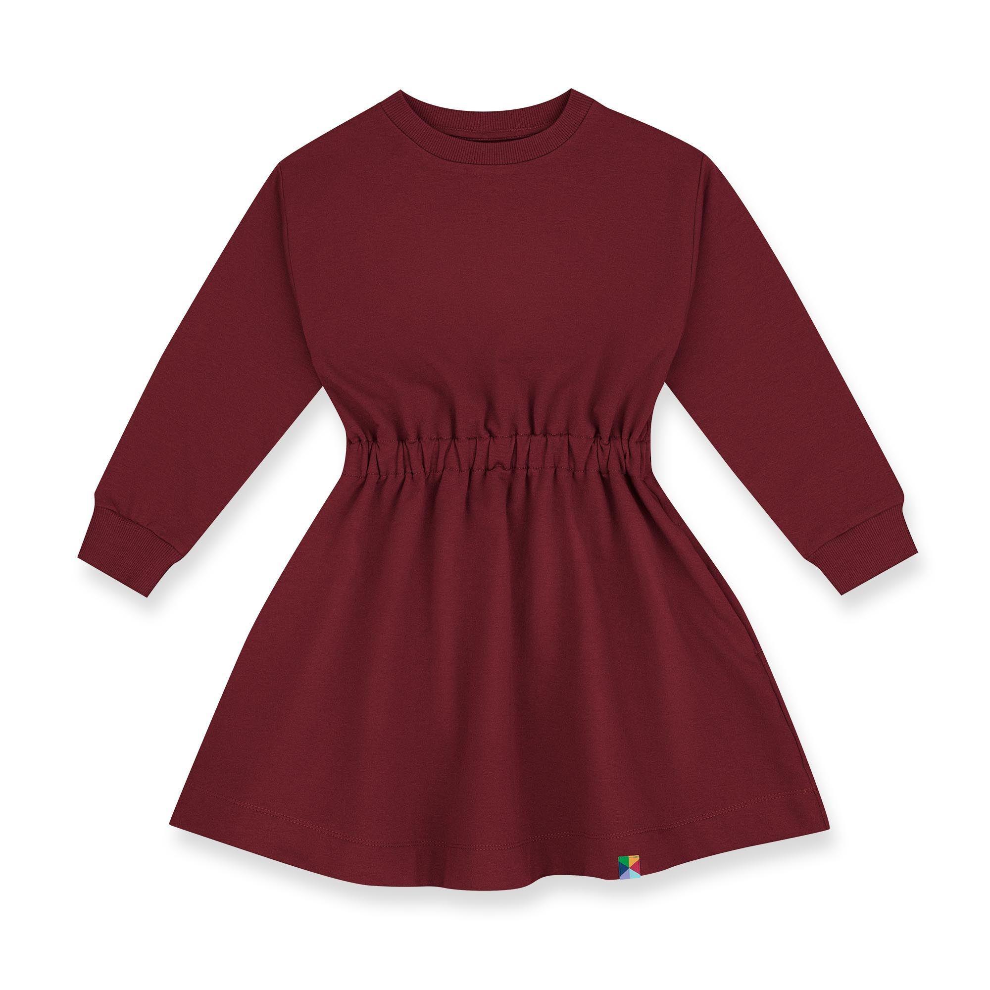 Burgundy fleece longsleeve dress