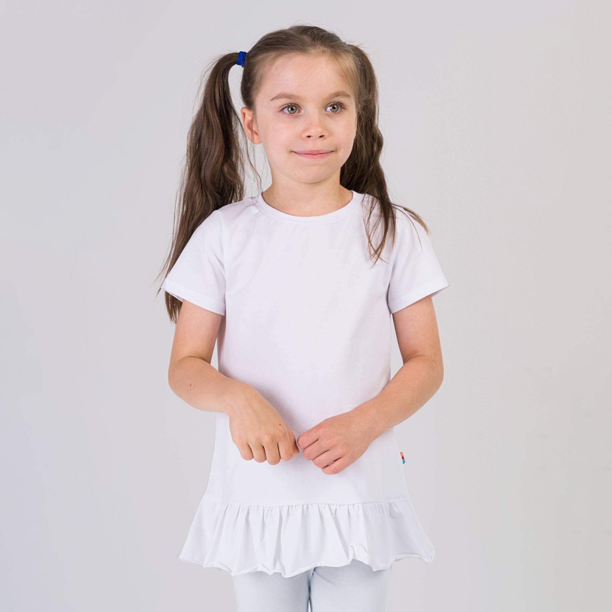 White ruffle short sleeve blouse