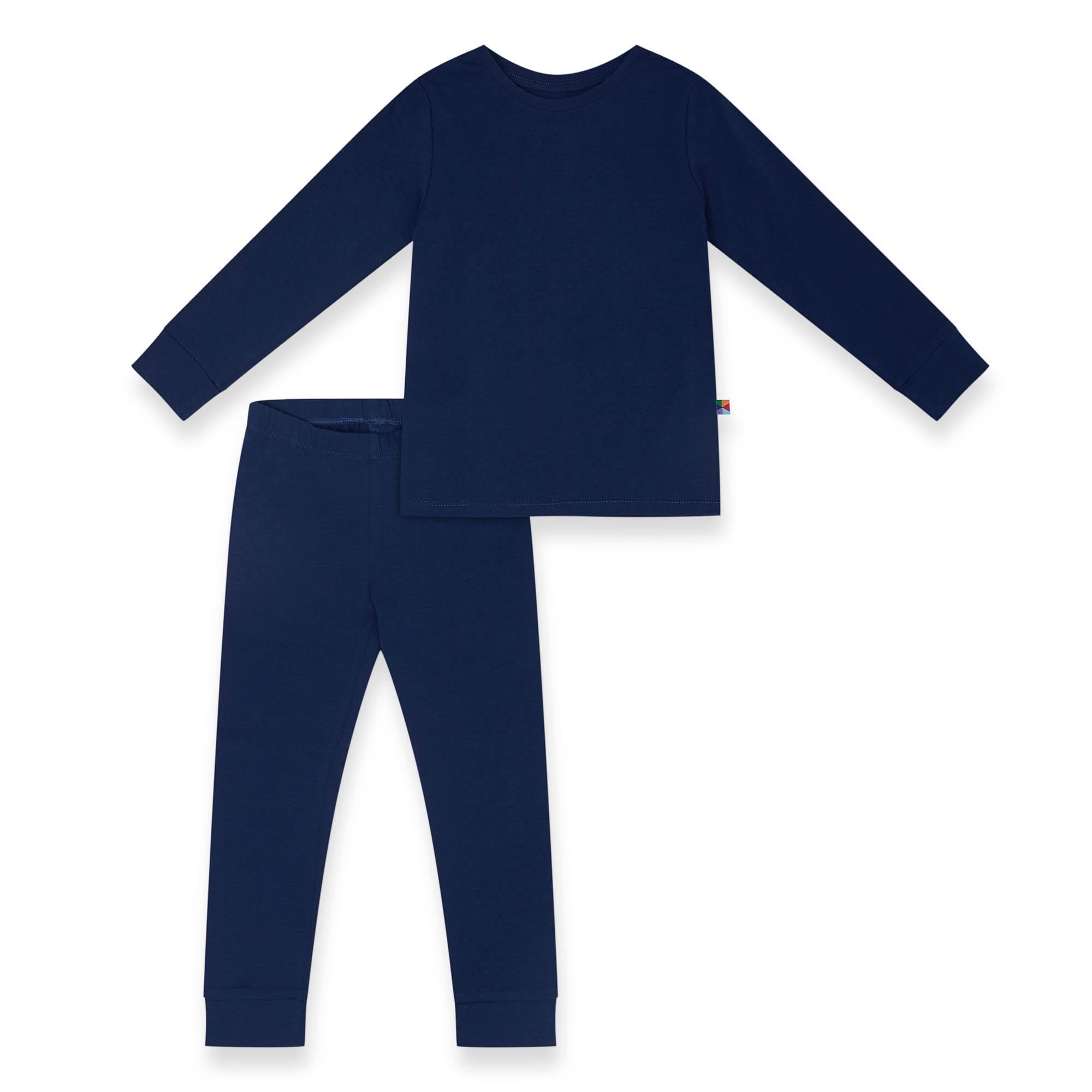 Navy blue two-piece pajama set