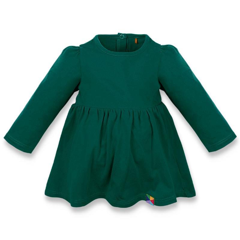 Bottle-green long sleeve bodysuit dress