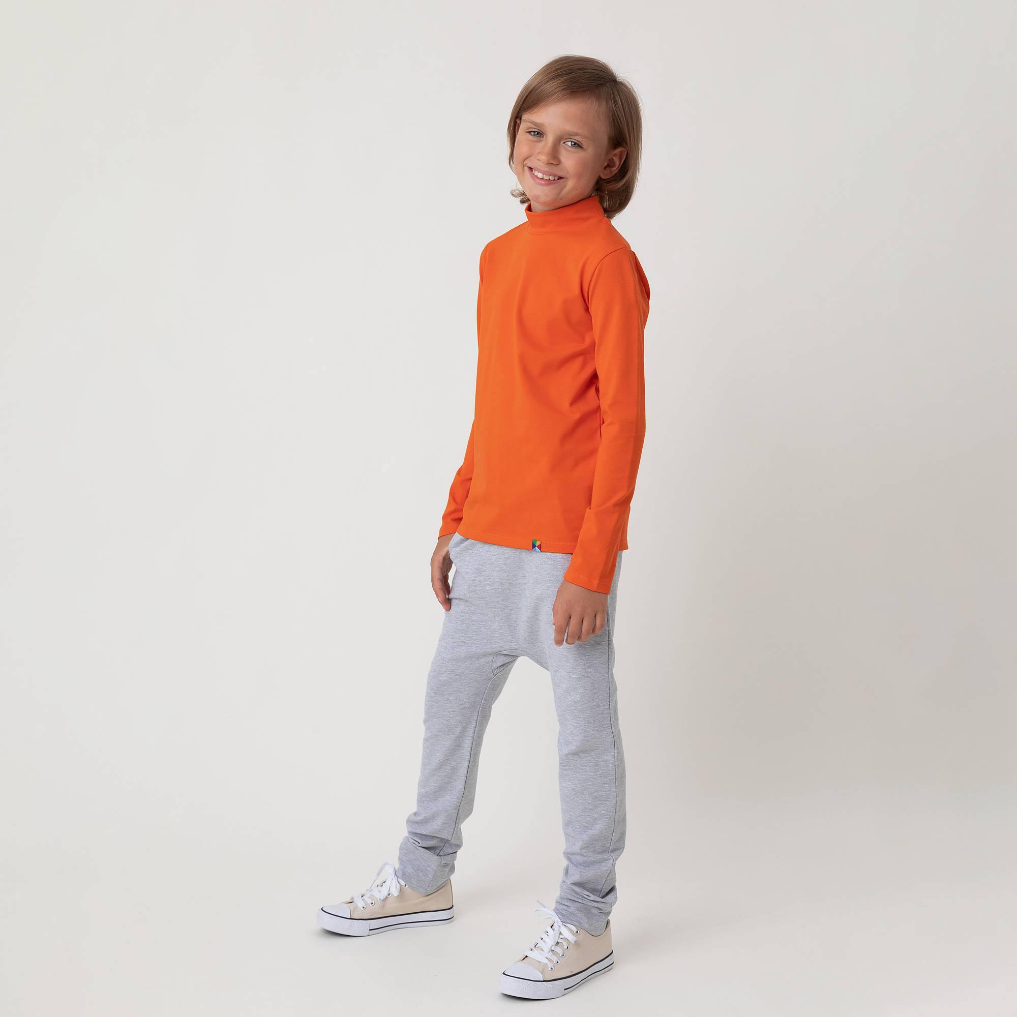 Orange turtleneck long sleeve shirt