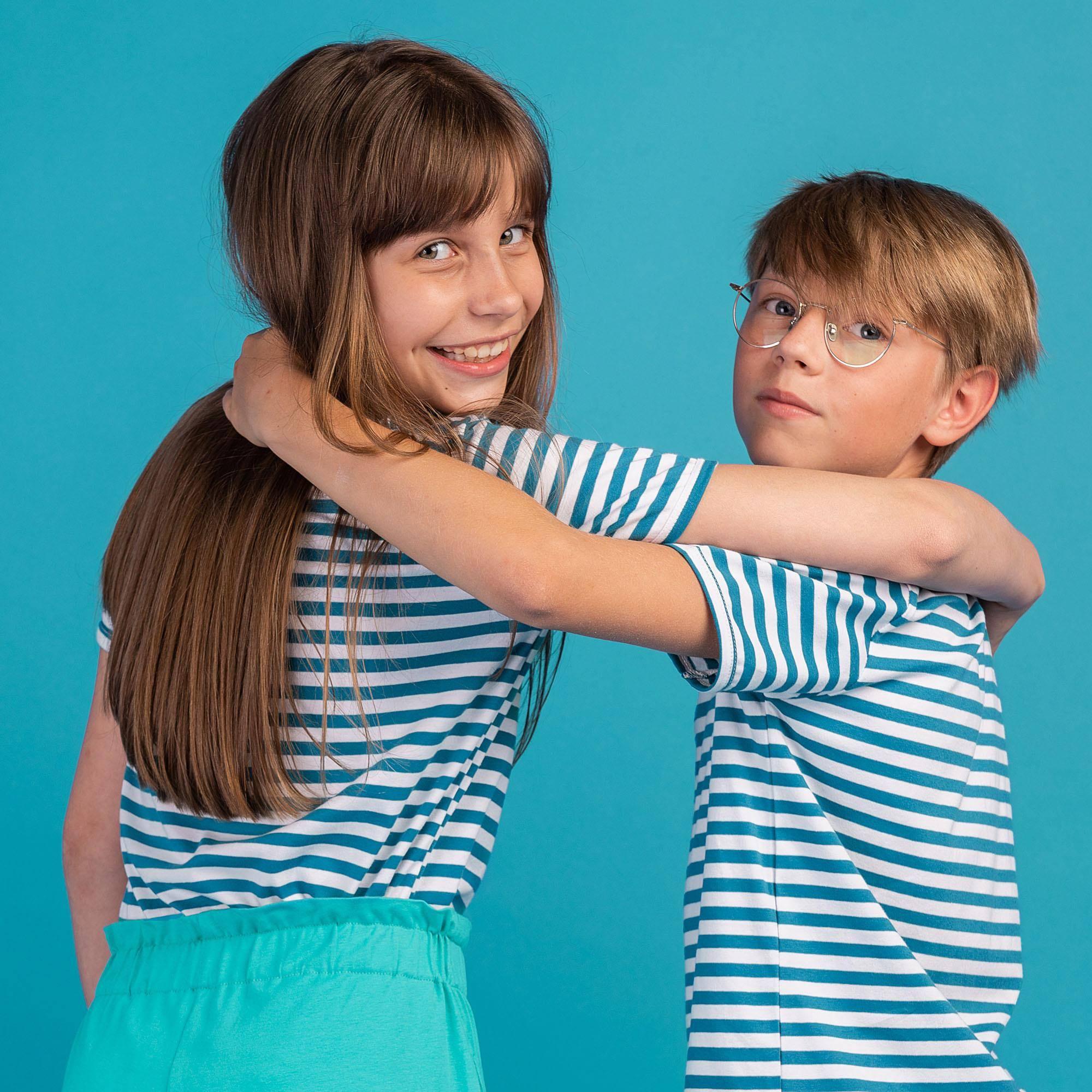 Turquoise stripes T-shirt Junior