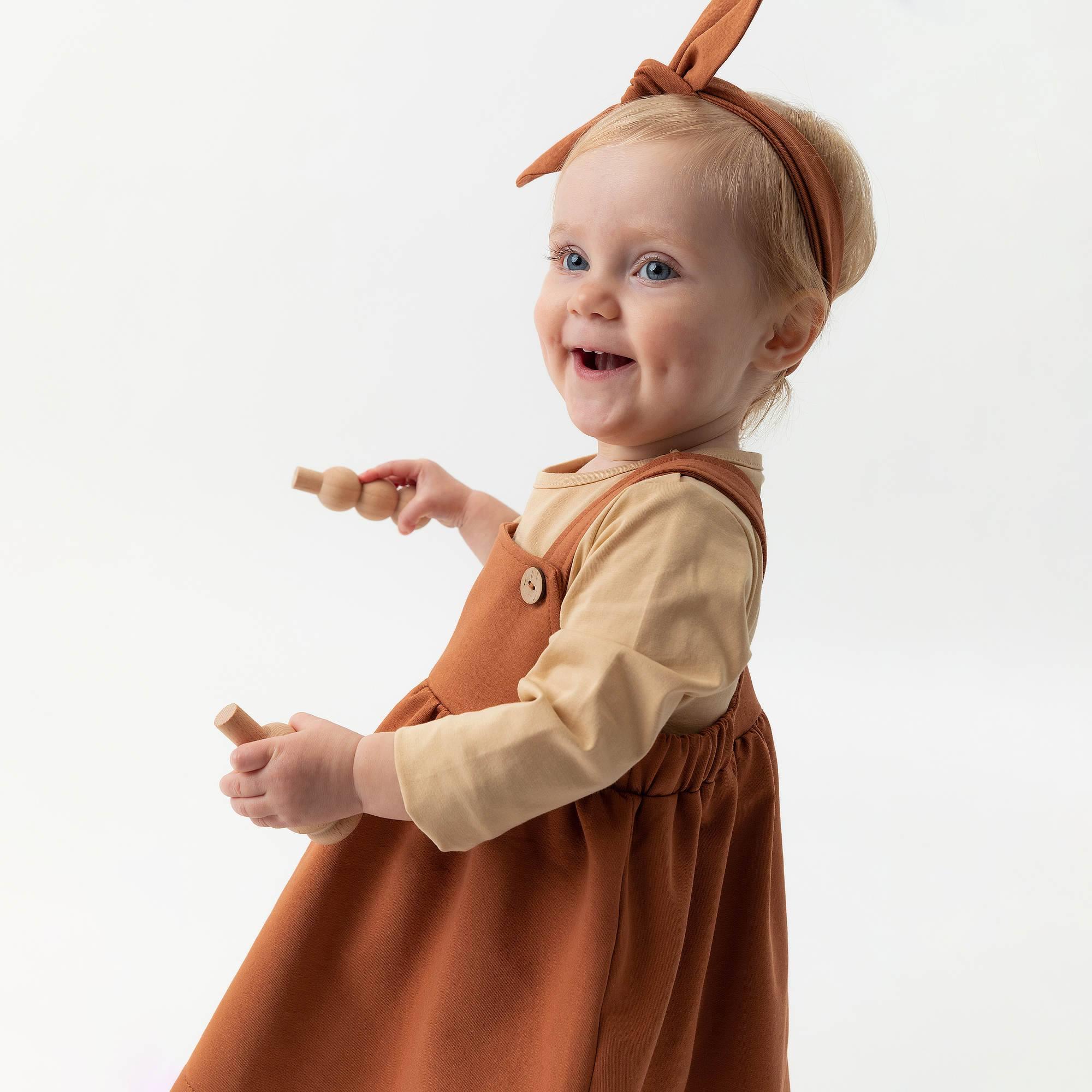 Caramel dungaree dress