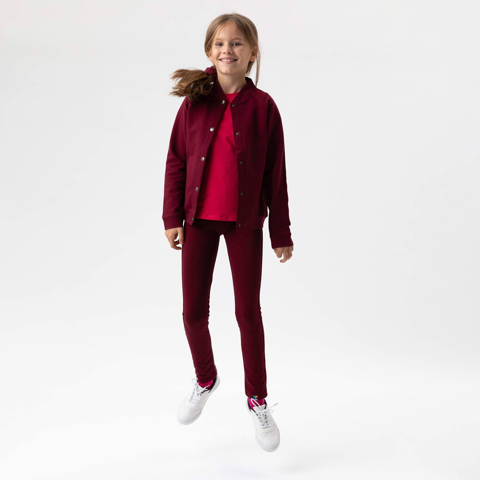 Burgundy button-up bomber jacket