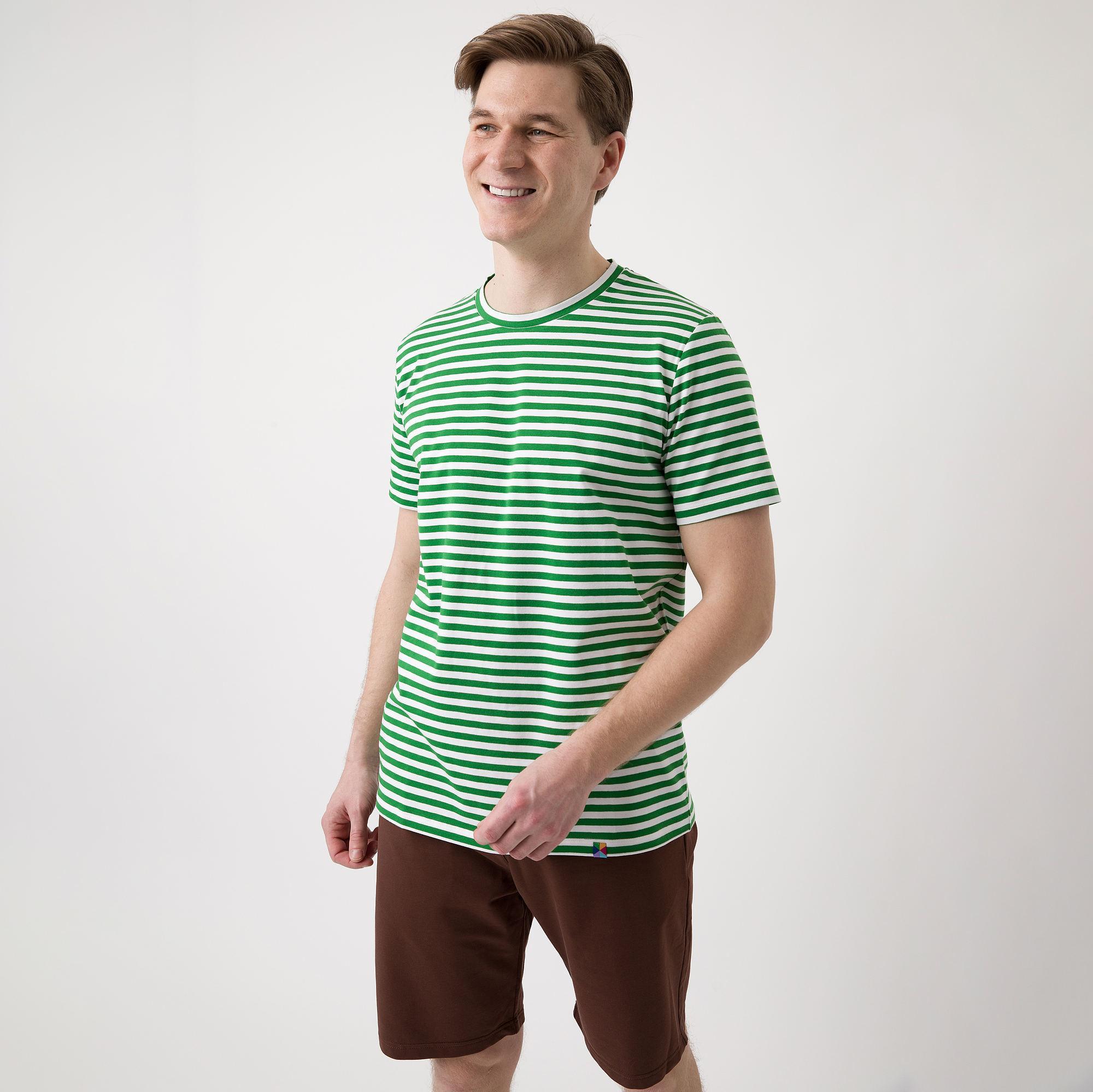 Green stripes T-shirt Men