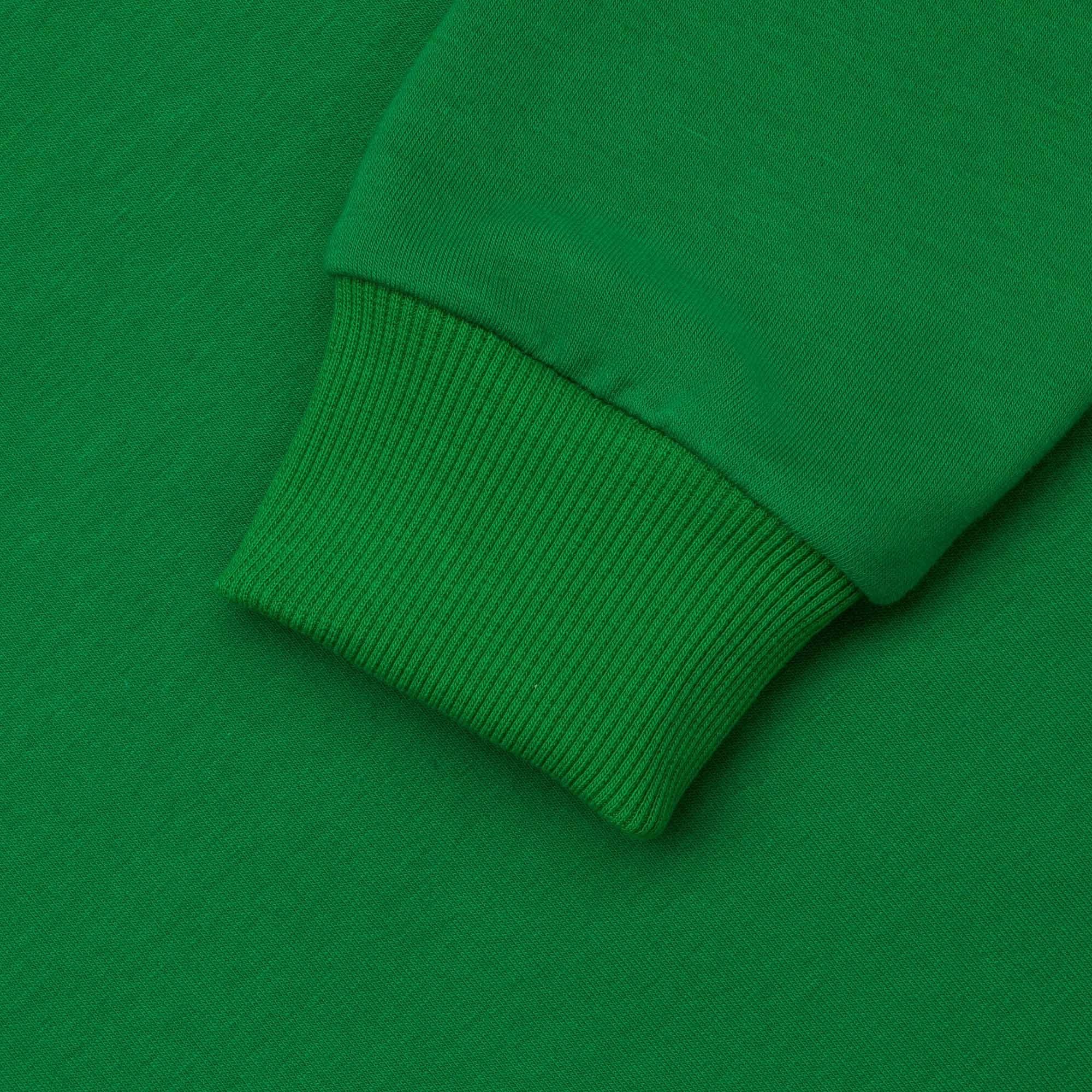 Green fleece-lined sweatshirt