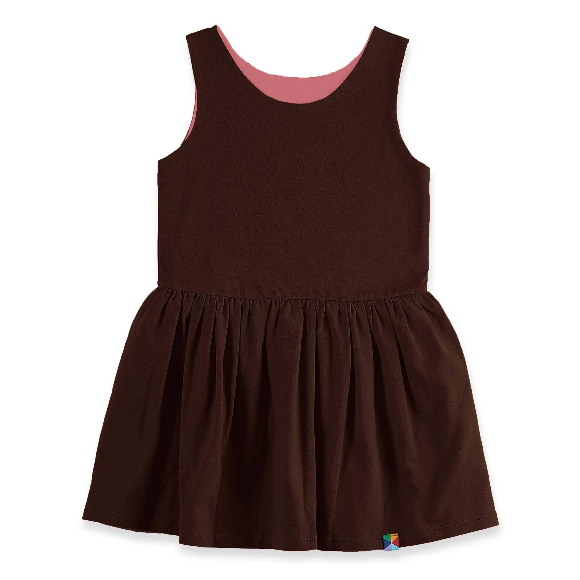 Coral - brown reversible dress