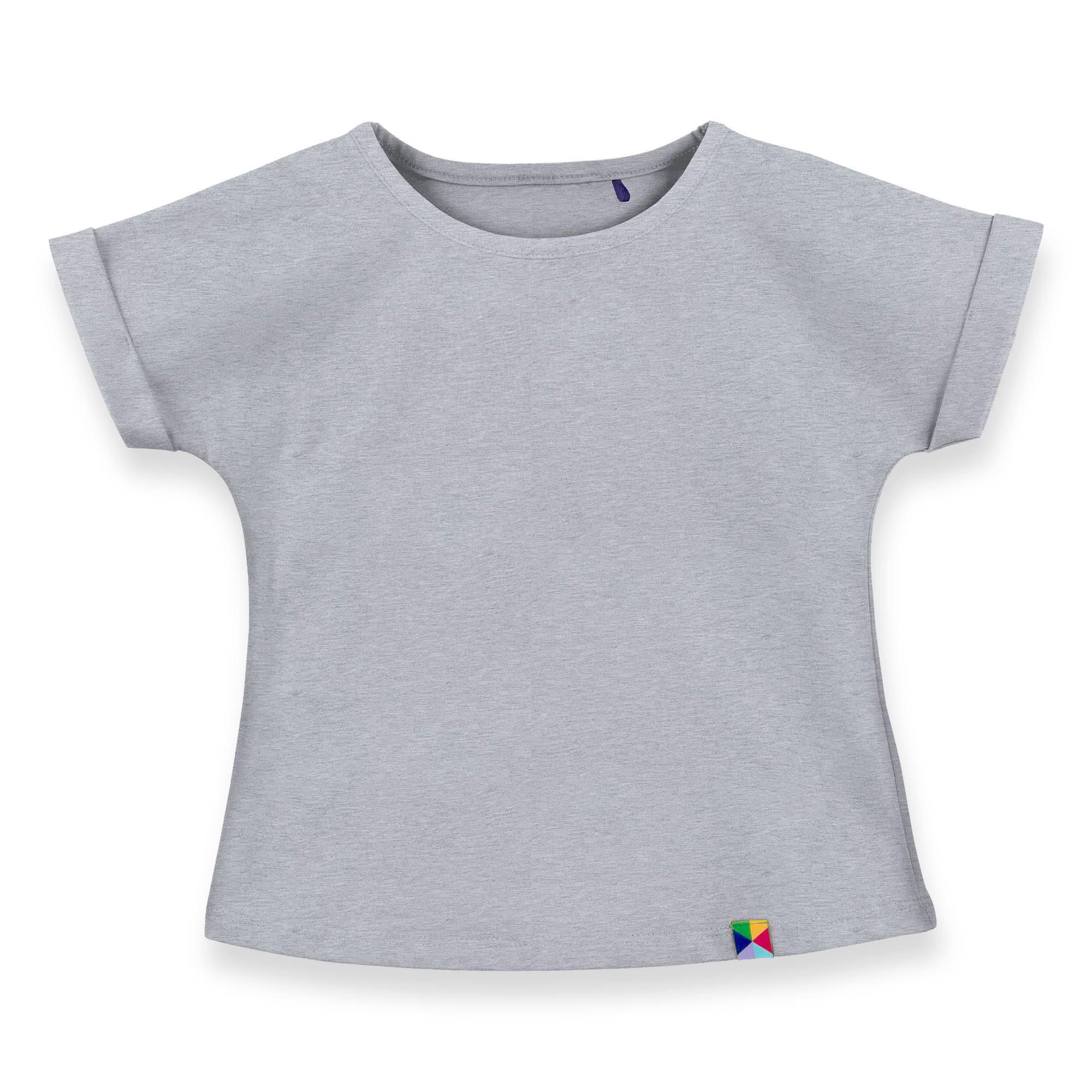 Grey melange crew neck shirt Junior