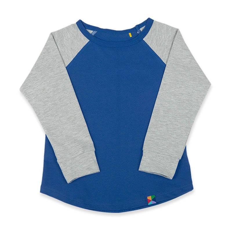 Blue - grey baseball longsleeve shirt Junior