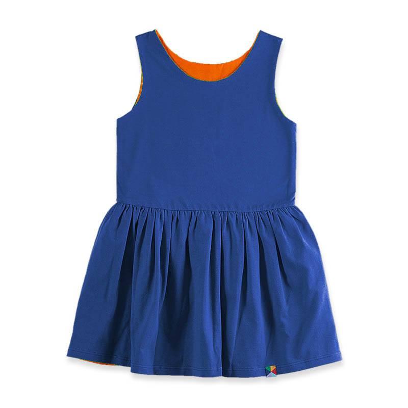 Orange - blue reversible dress