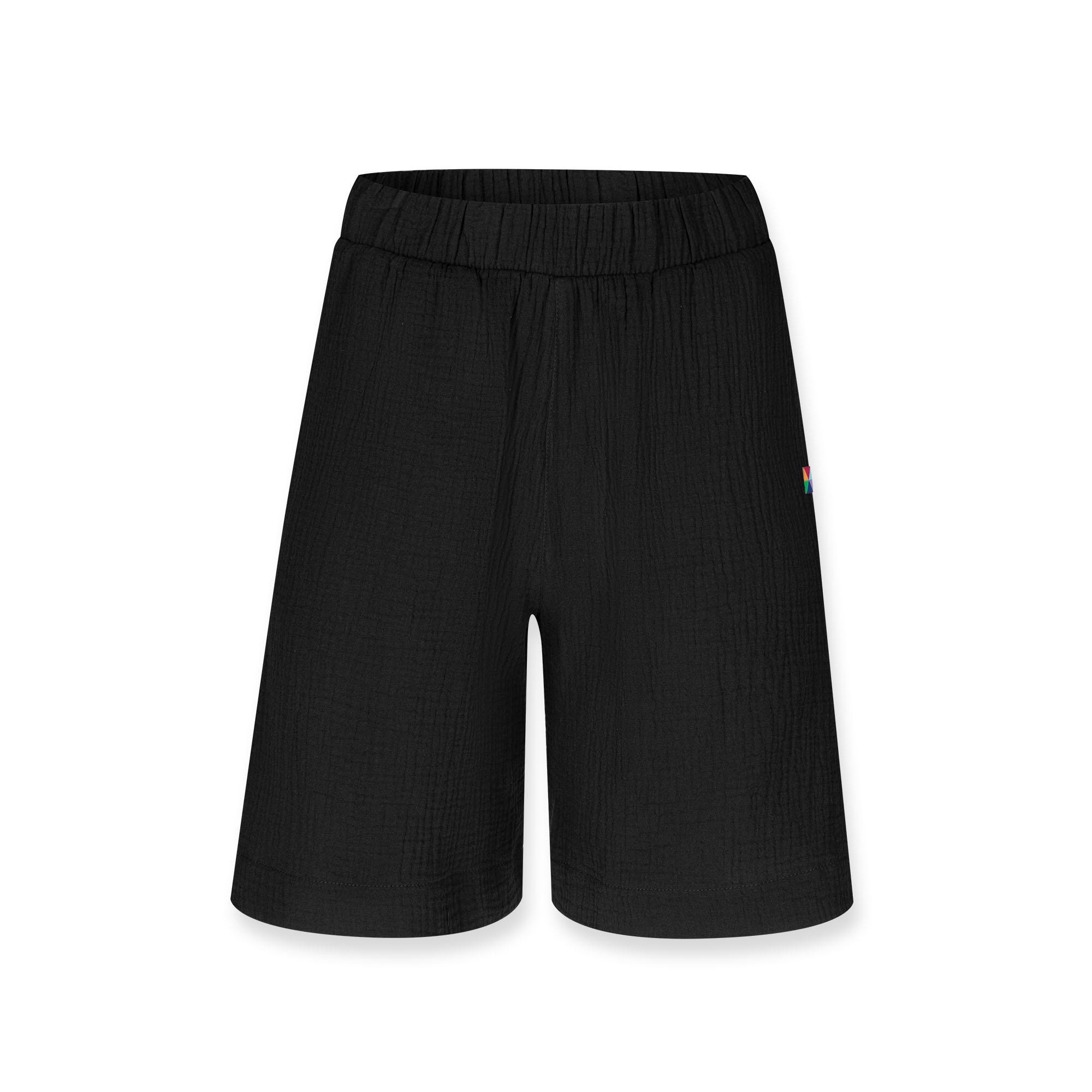 Black muslin muslin shorts Women