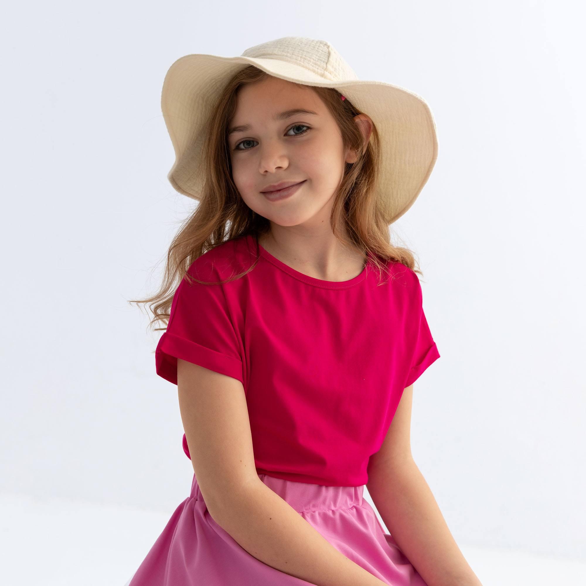 Ecru muslin brimmed hat