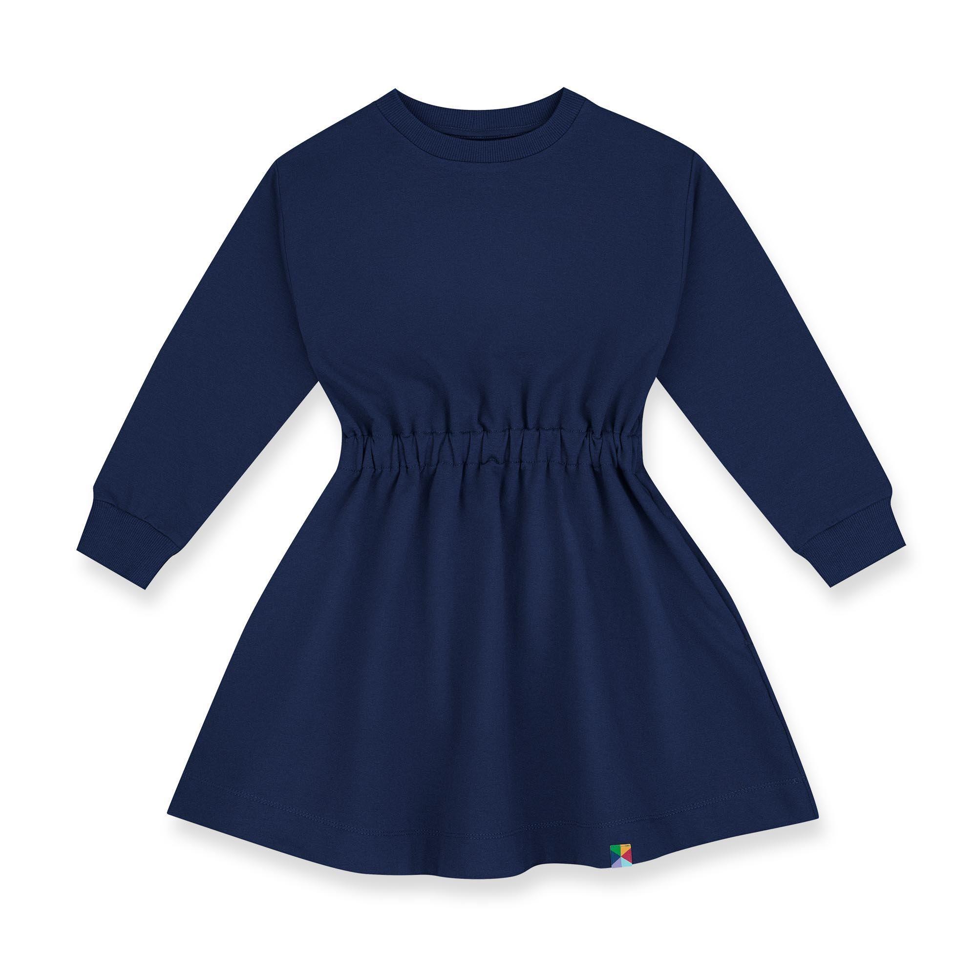 Navy blue fleece longsleeve dress