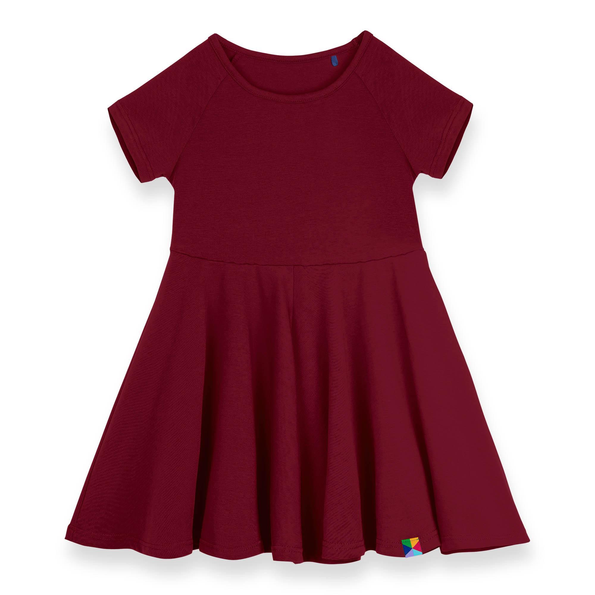 Burgundy short sleeve dress