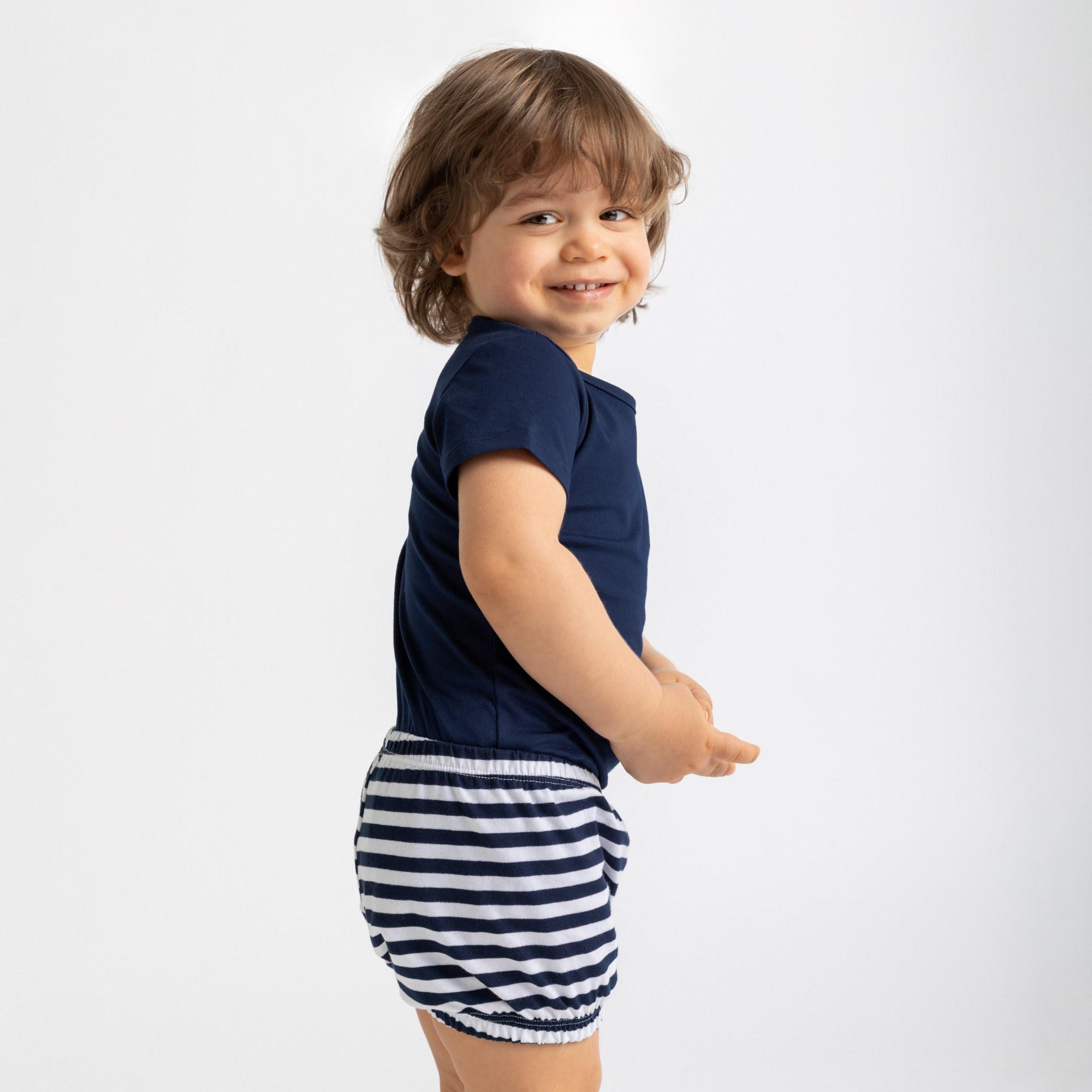 Navy blue short sleeve bodysuit