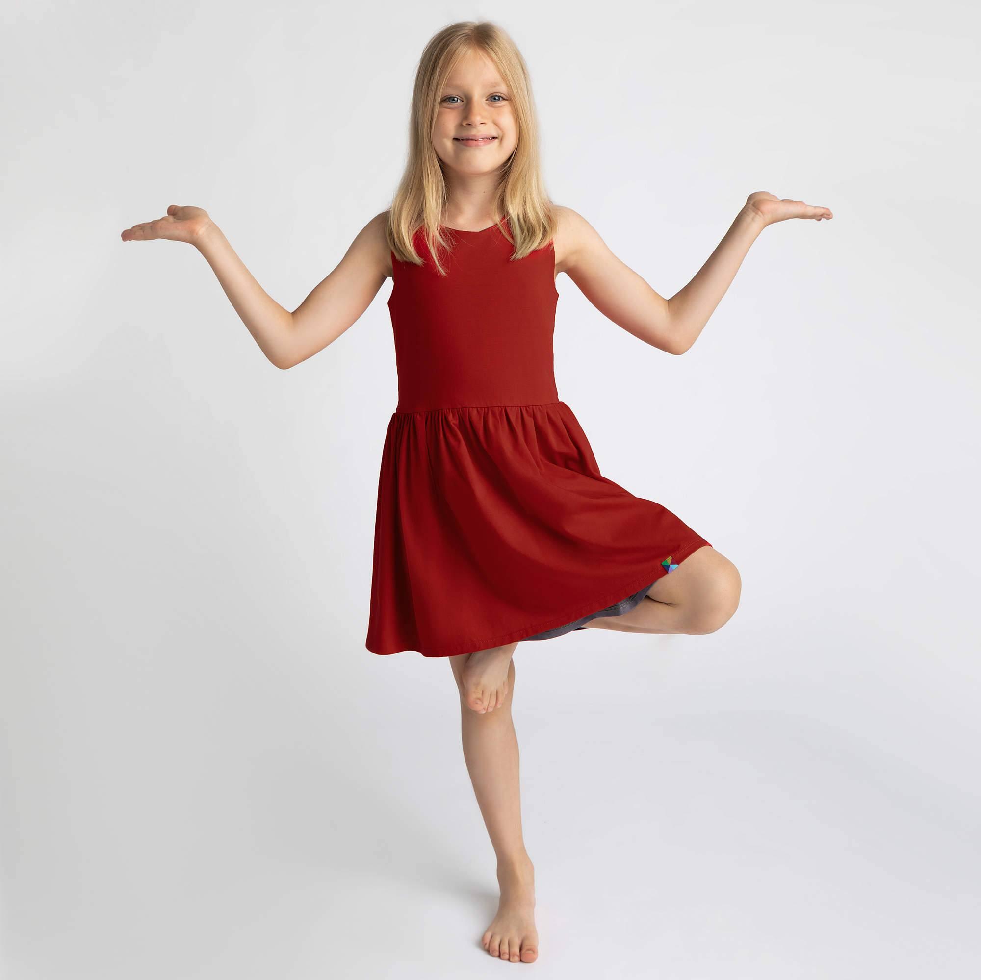 Red - graphite reversible dress