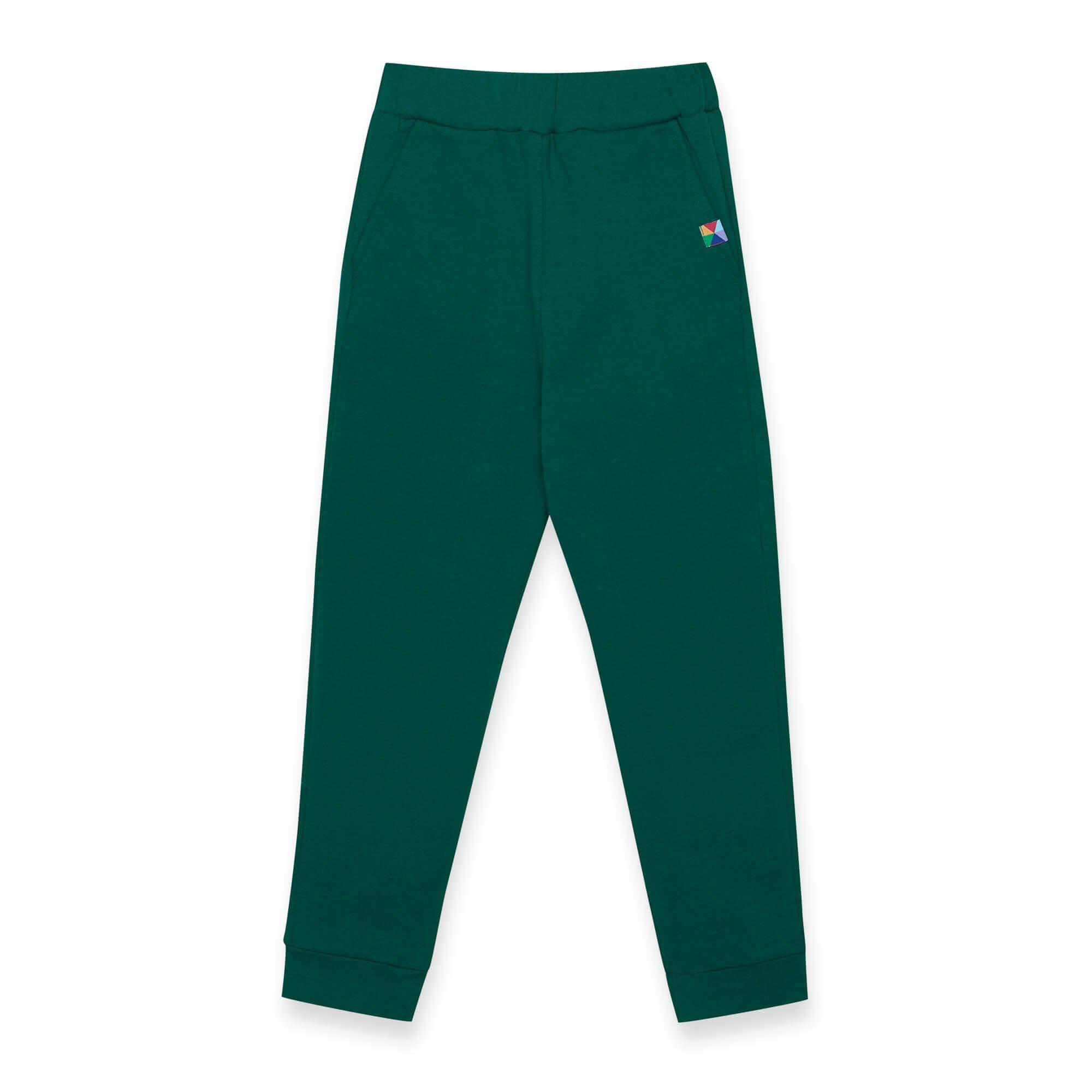 Bottle-green joggers with a back pocket