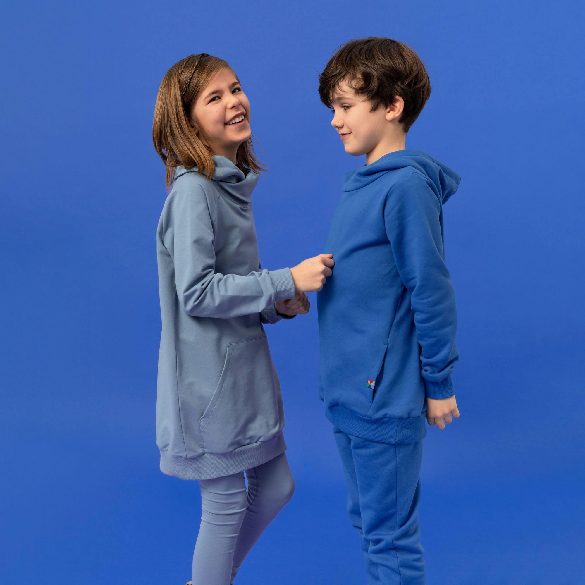 Blue fleece-lined joggers kids