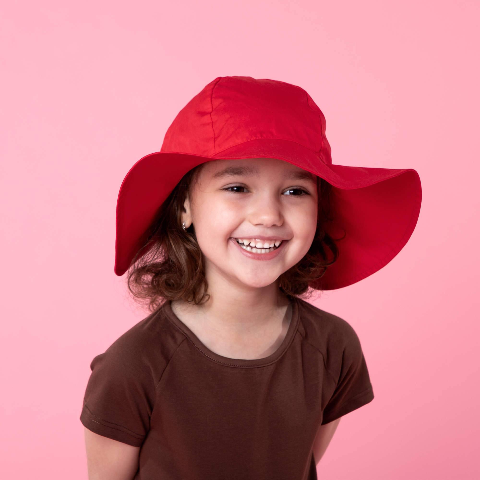 Red brimmed hat