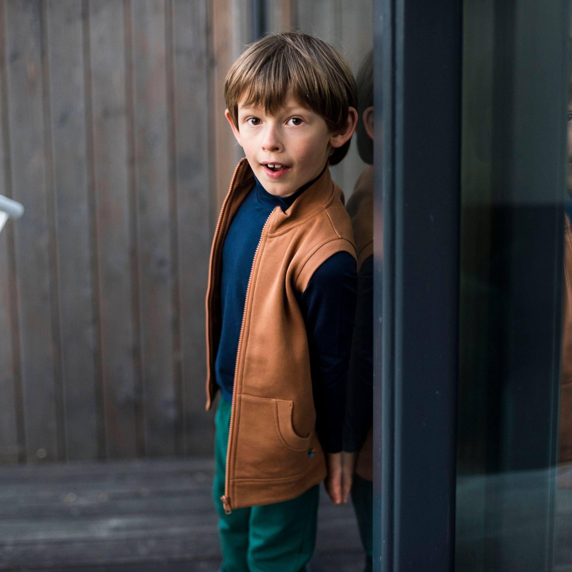 Caramel zip-up vest