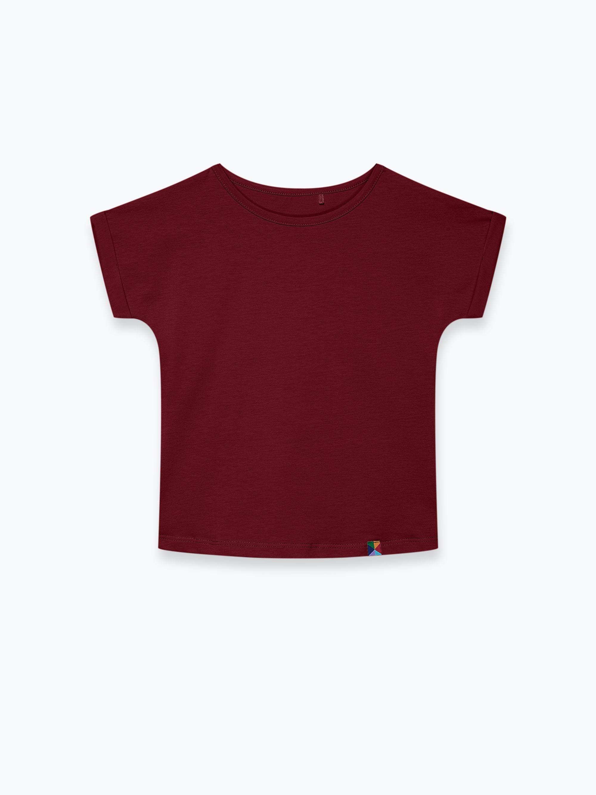 Burgundy crew neck shirt