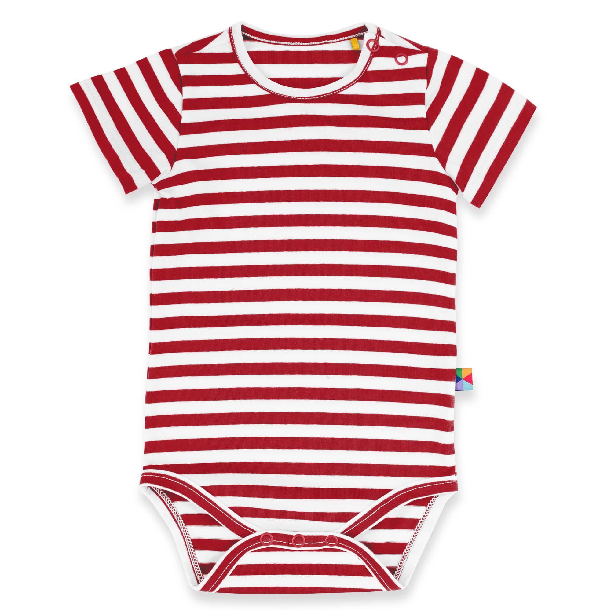 Red stripes short sleeve bodysuit