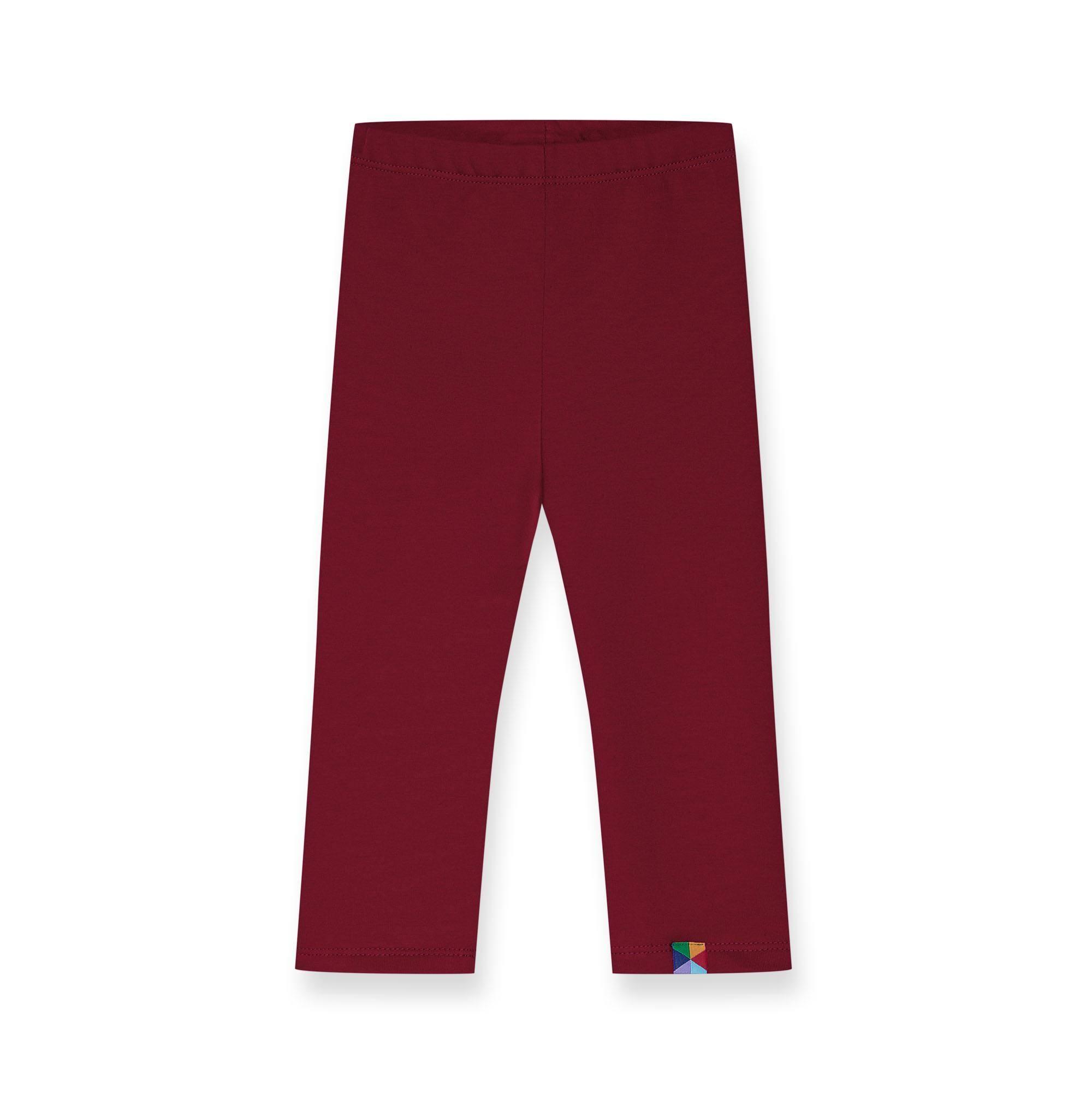 Burgundy fleece-lined leggings Baby