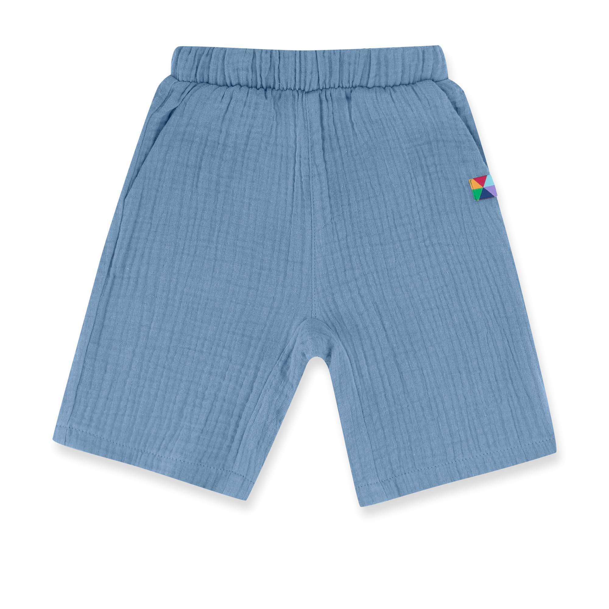 Sky blue muslin shorts