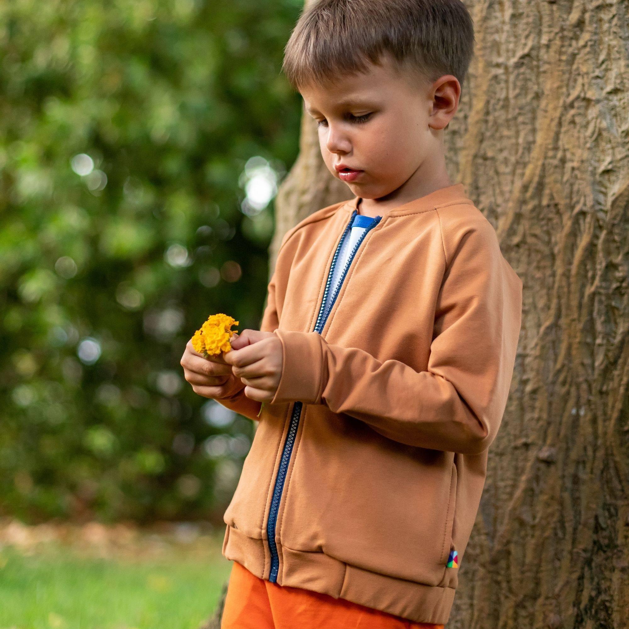 Caramel zip-up sweatshirt