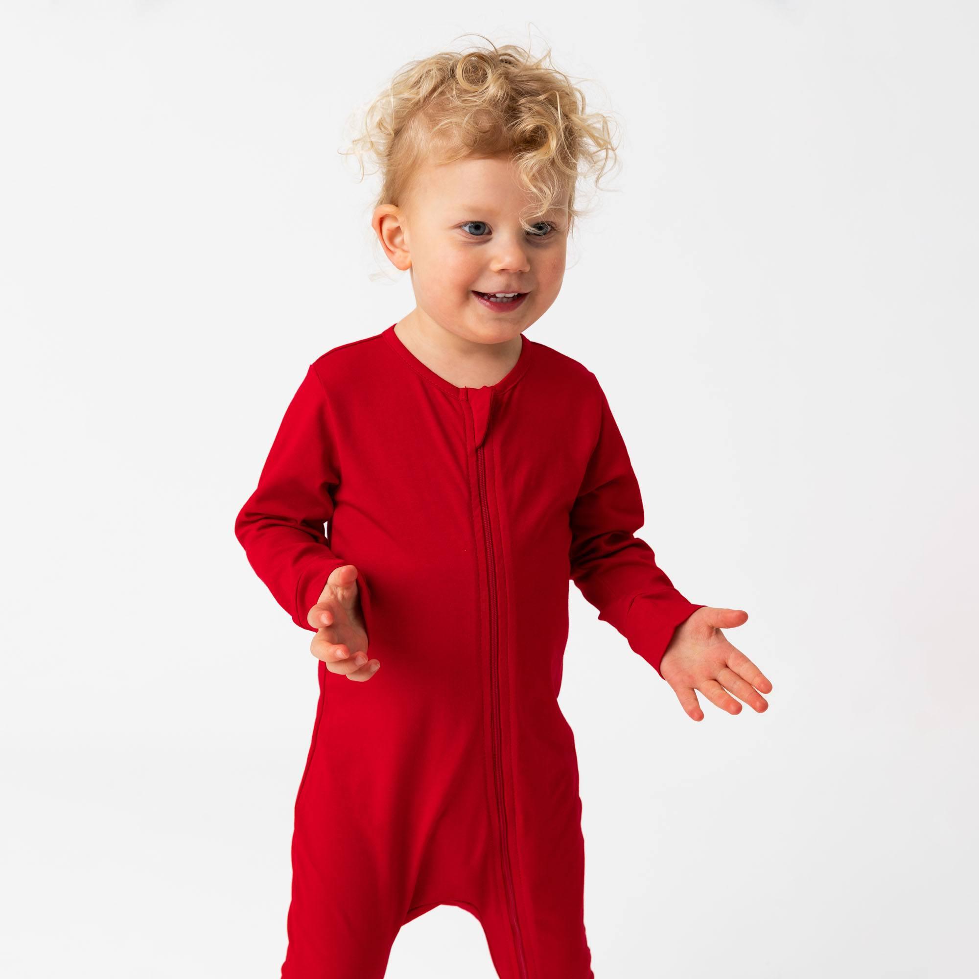 Red romper suit