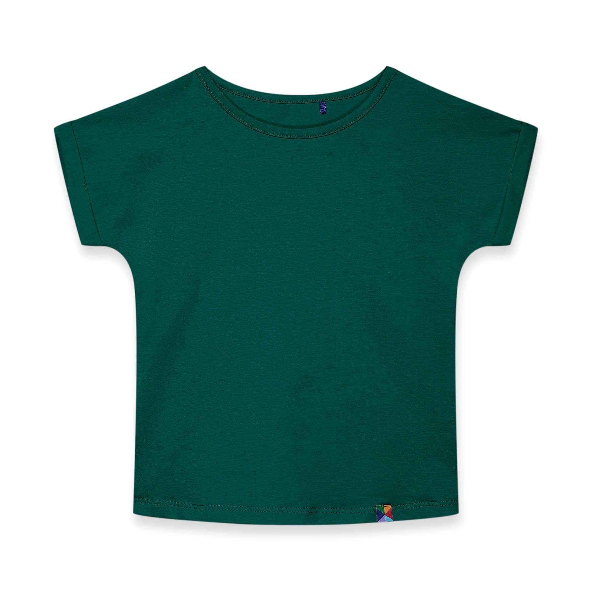 Bottle-green crew neck shirt Junior